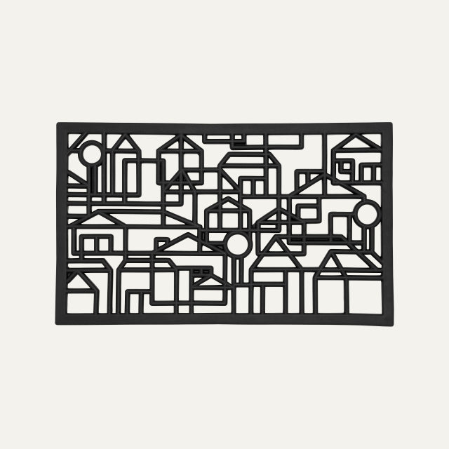 Doormat Black City 45x75cm, Dixie, utomhus inredning