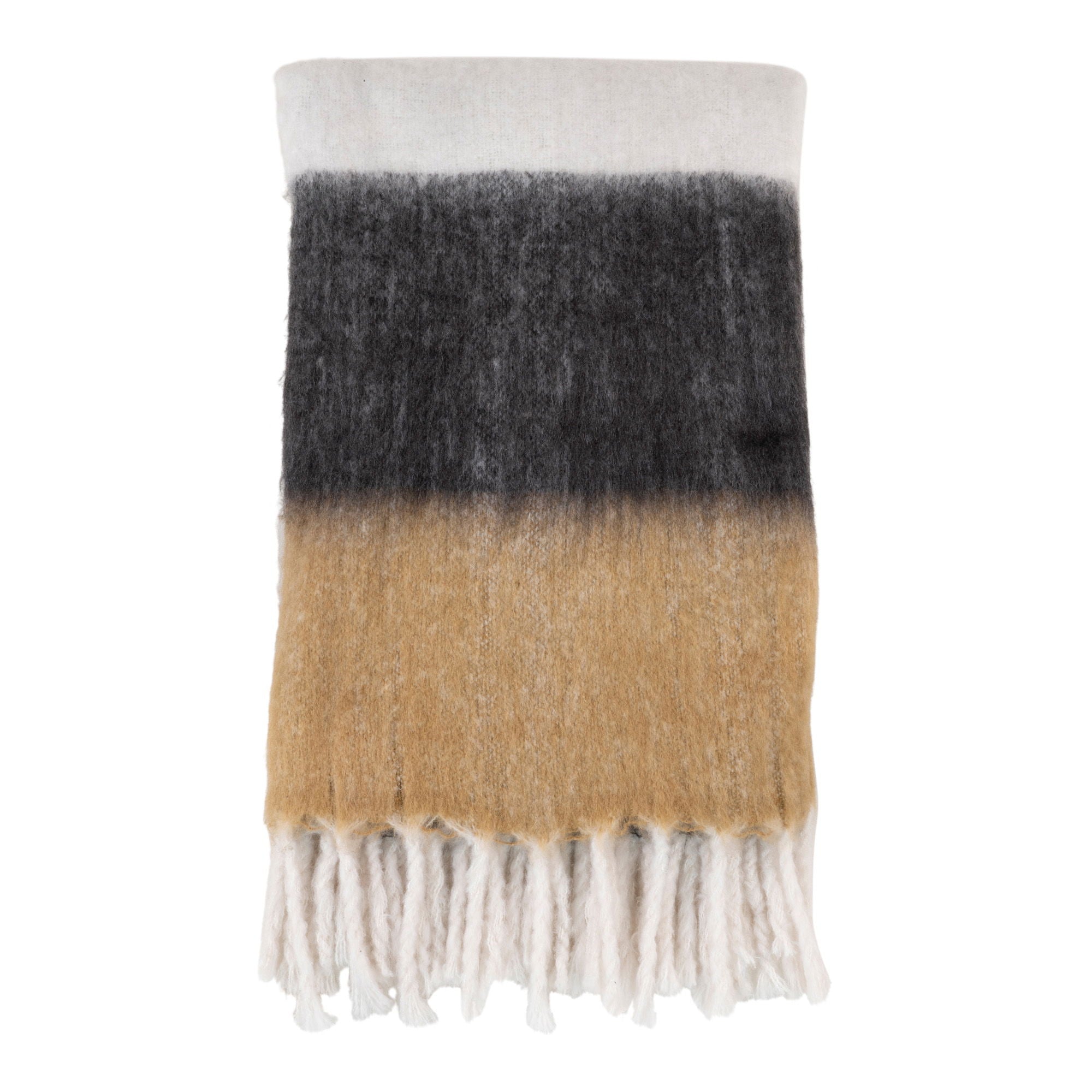 Sintra-pläd, svart/vit/brun