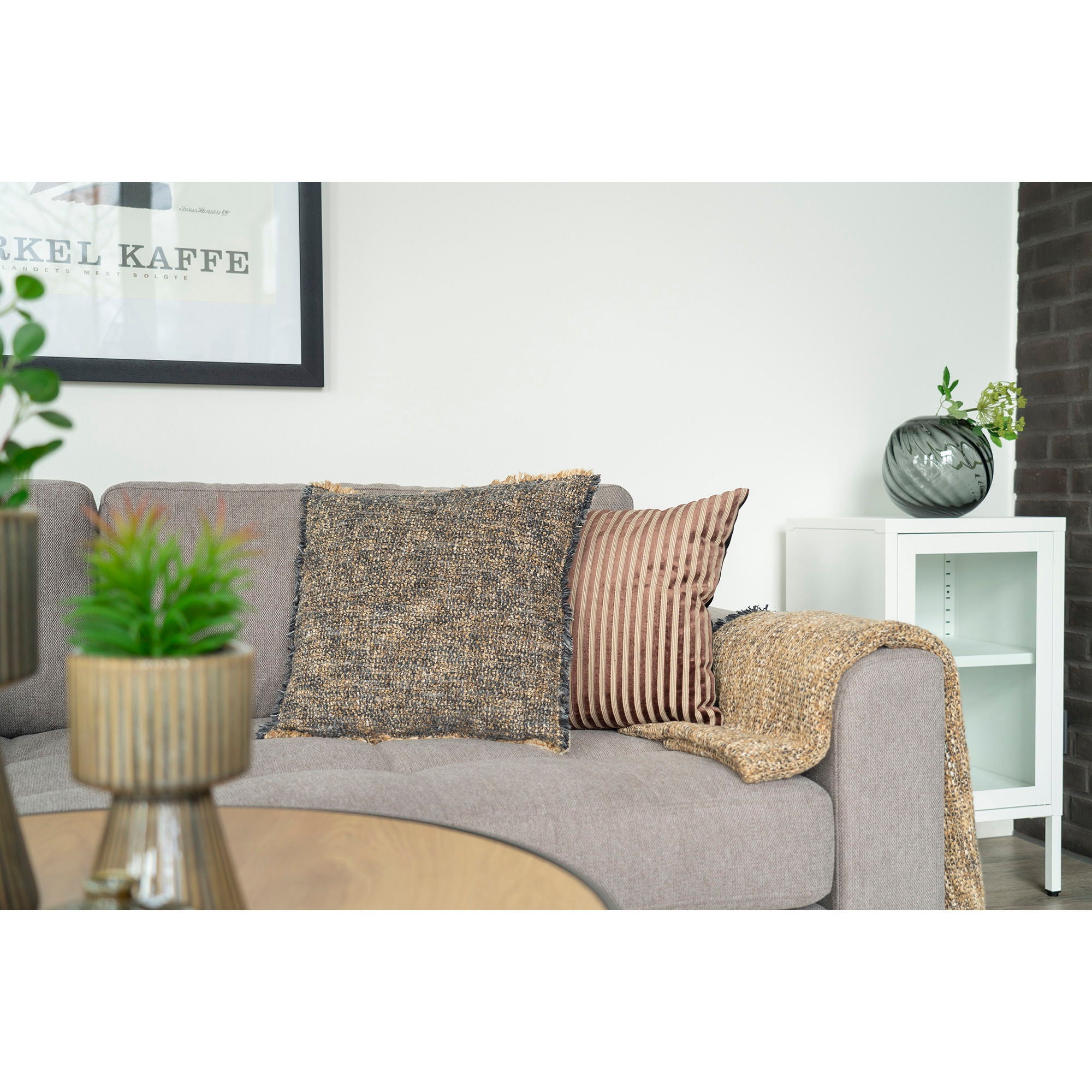 PERTH Kudde, beige/brun