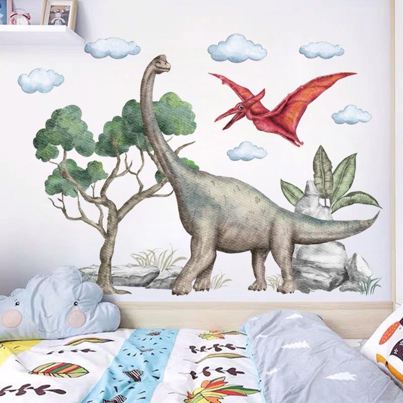 Large Pterosaur Flying Dinosaurs Cartoon Wall Stickers For Kids Room, Flora Grossist, Barnrum
