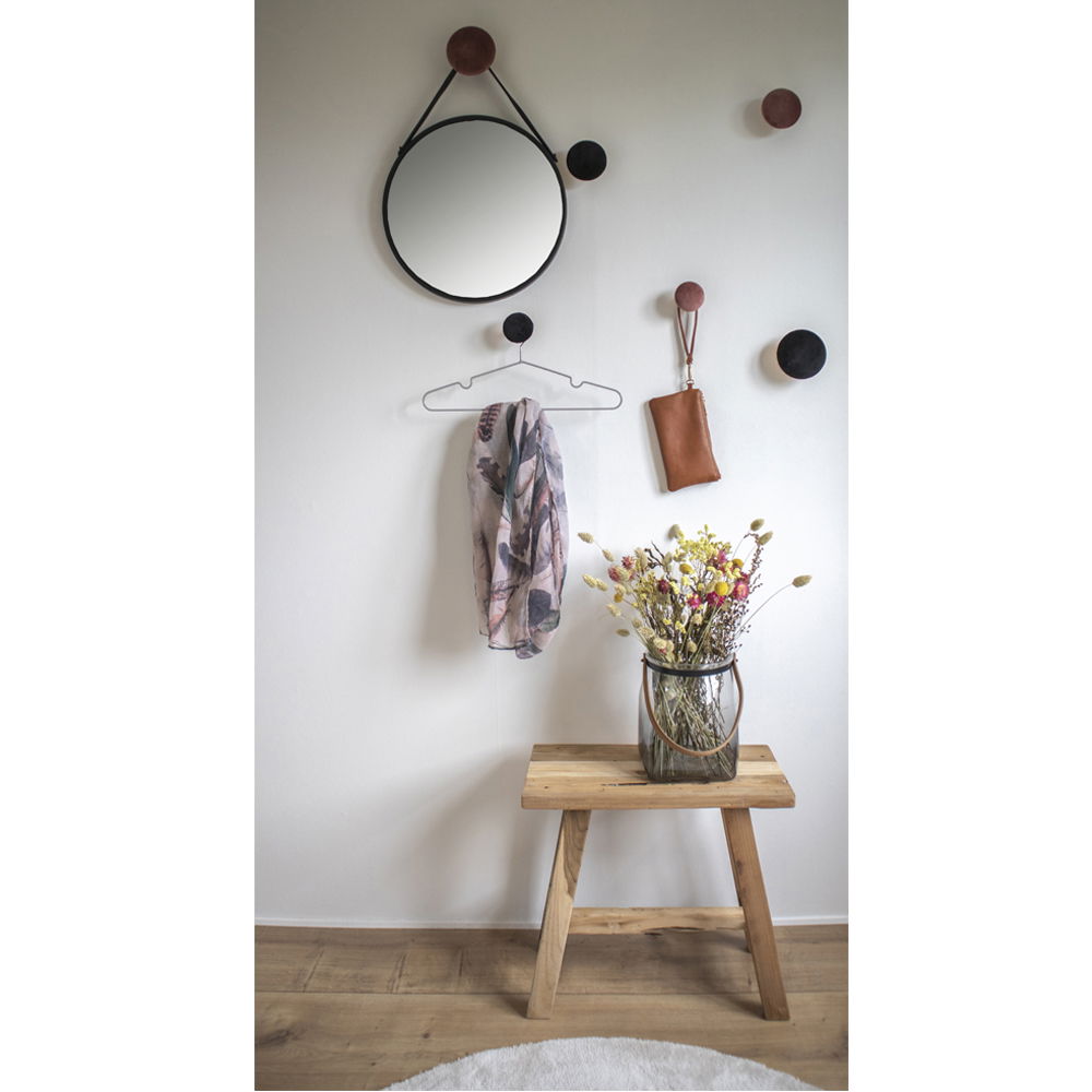 TRAPANI Spegel, svart Ø38 cm