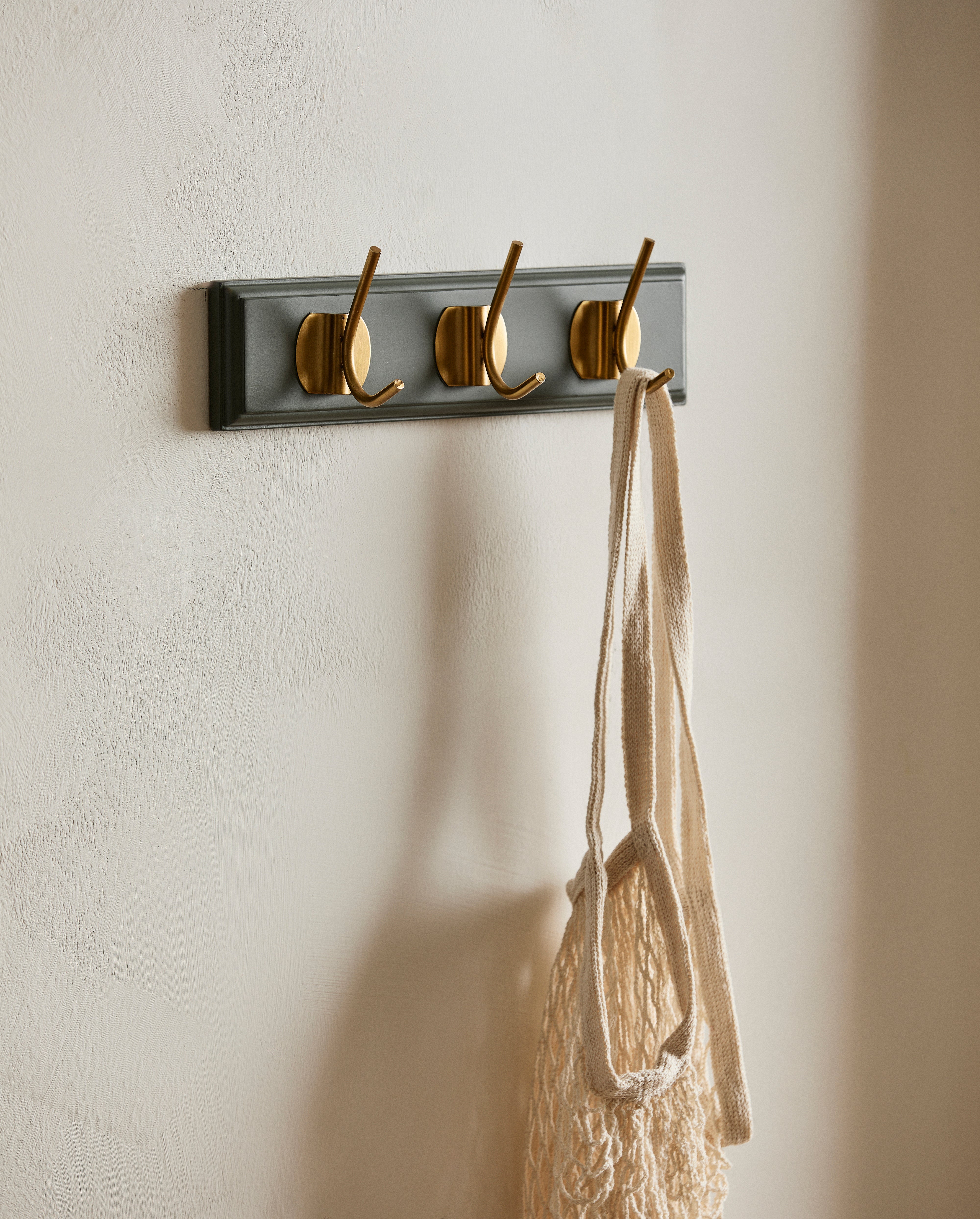 Edgy Coat Rack, 3 Hooks - Grey, Nordal, hängare & krokar