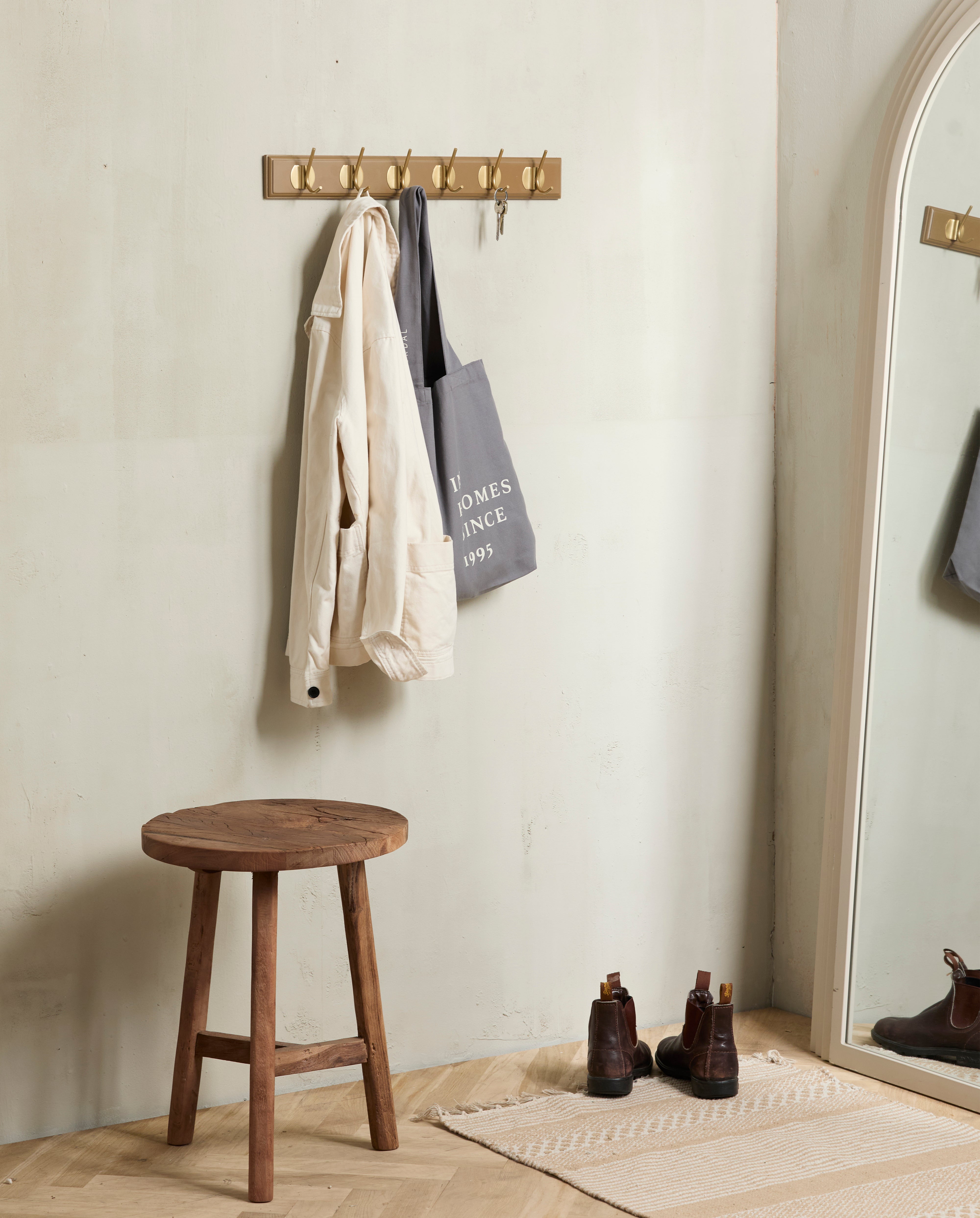 Edgy Coat Rack, 6 Hooks - Brown, Nordal, hängare & krokar