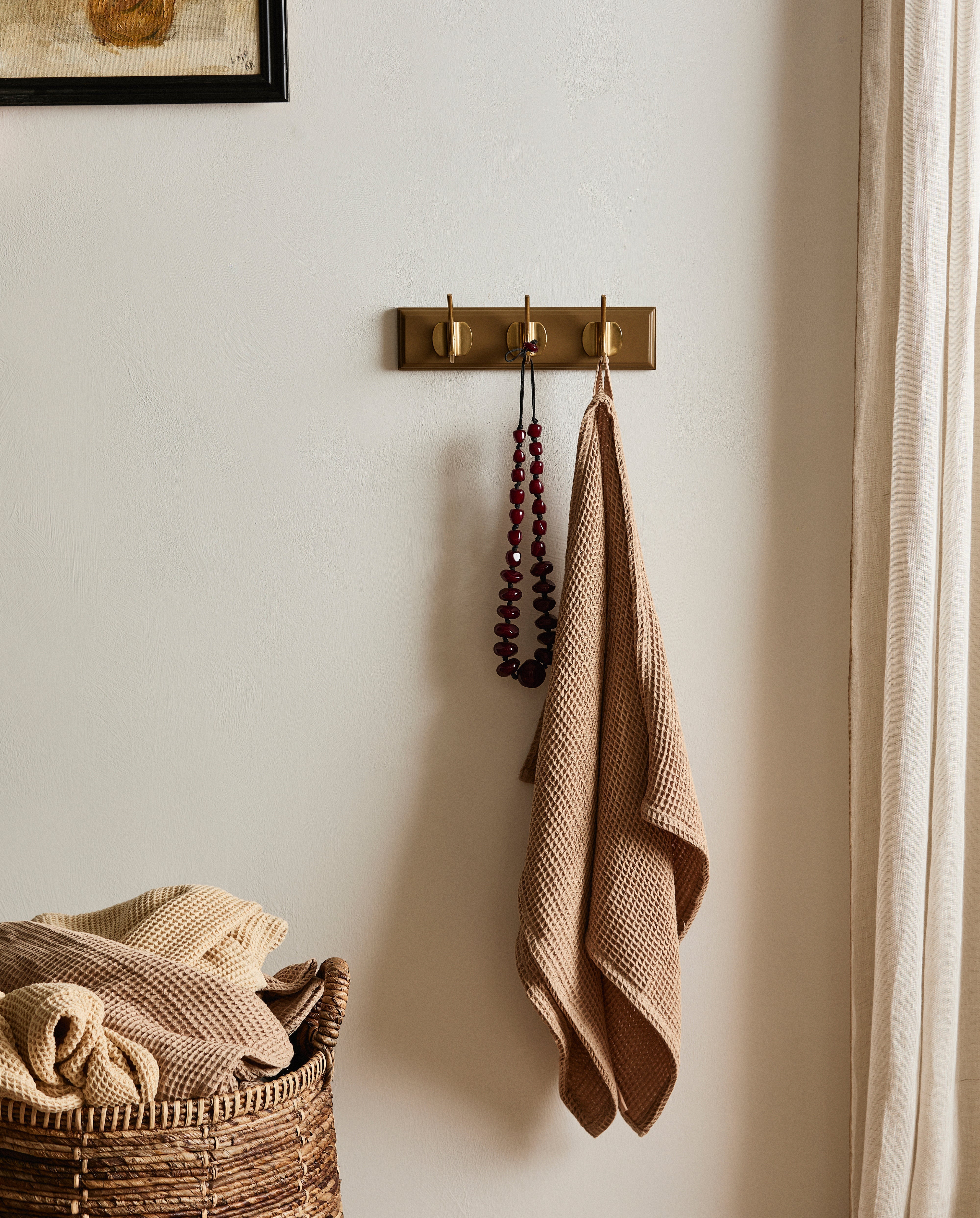 Edgy Coat Rack, 3 Hooks - Brown, Nordal, hängare & krokar