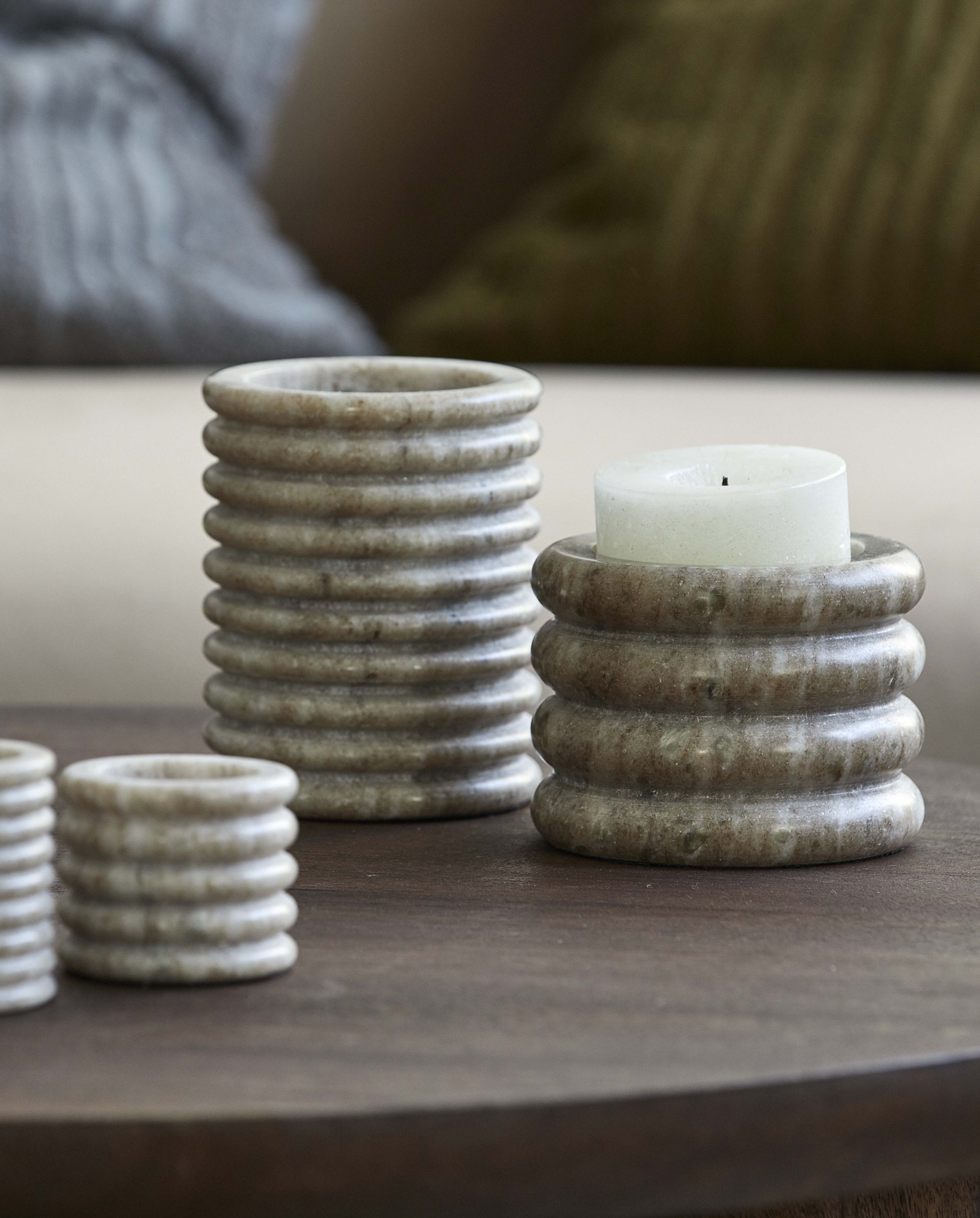 Otok Candleholder L, Beige, Nordal, ljus & ljuslyktor