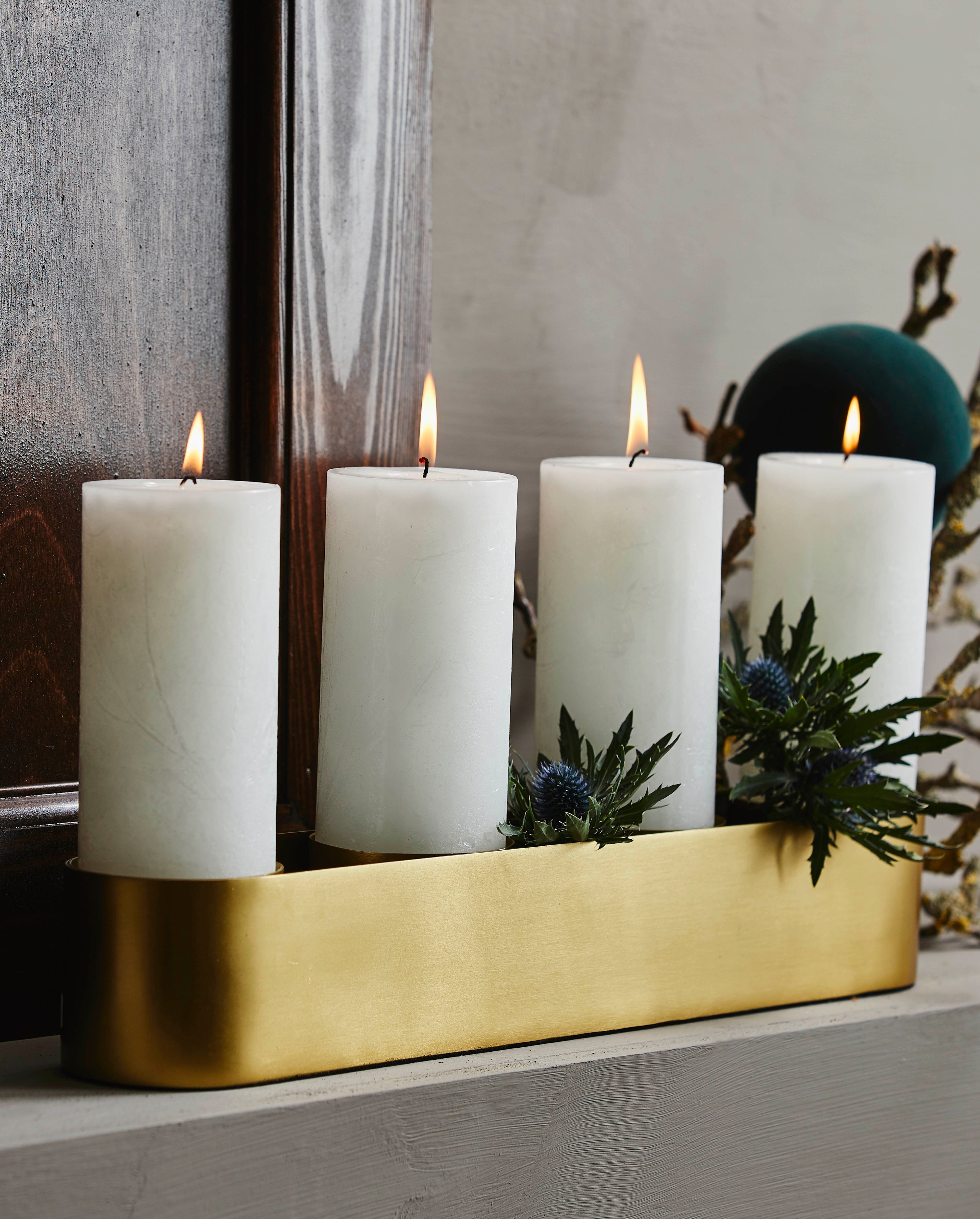 Gili Candle Holder, Large, F/4 Candles - Golden Finish, Nordal, ljus & ljuslyktor