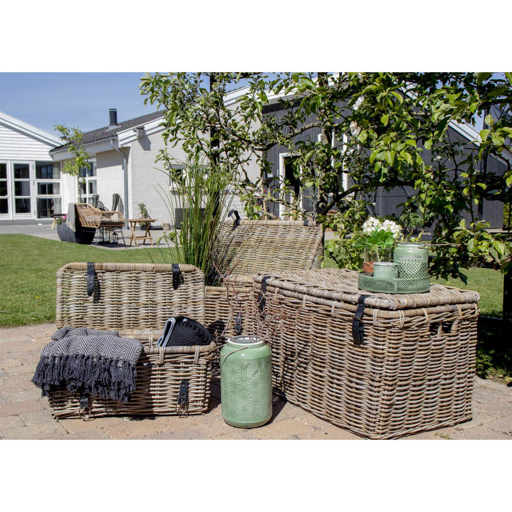 DEPOK Förvaringskista, grå, set om 3