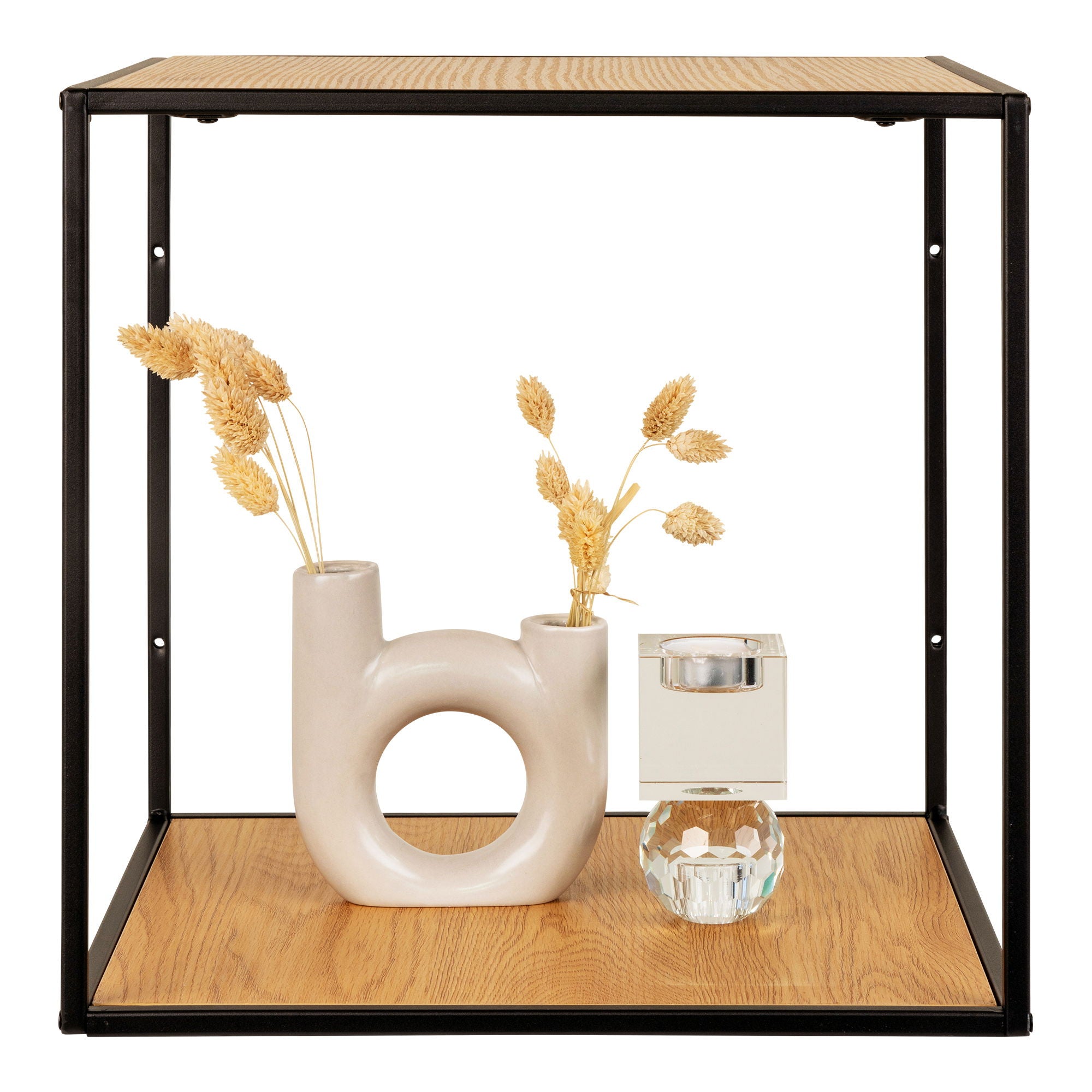 VITA Vägghylla, ekimitation & svart ram