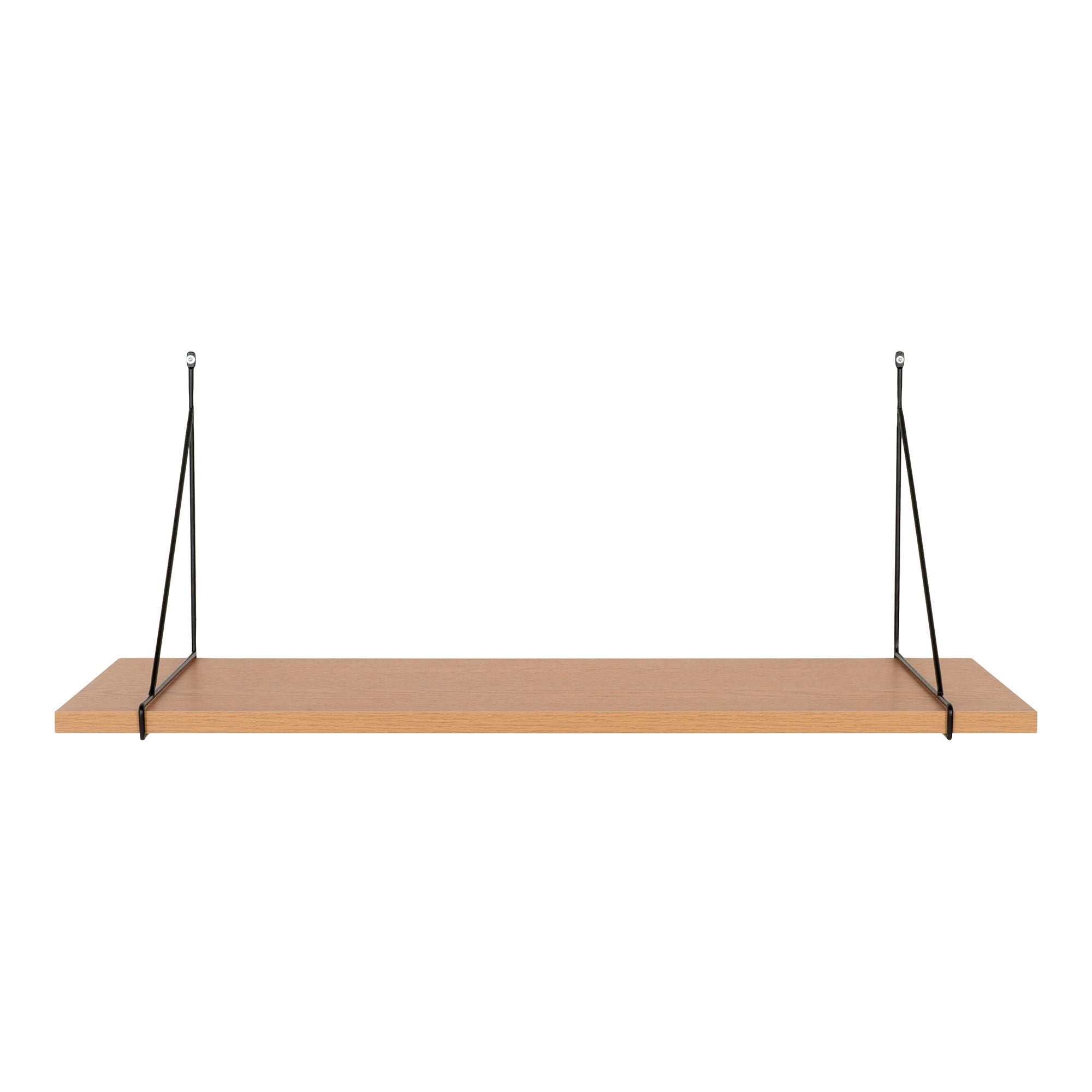 CHIBA Vägghylla, askfanér & svart stål