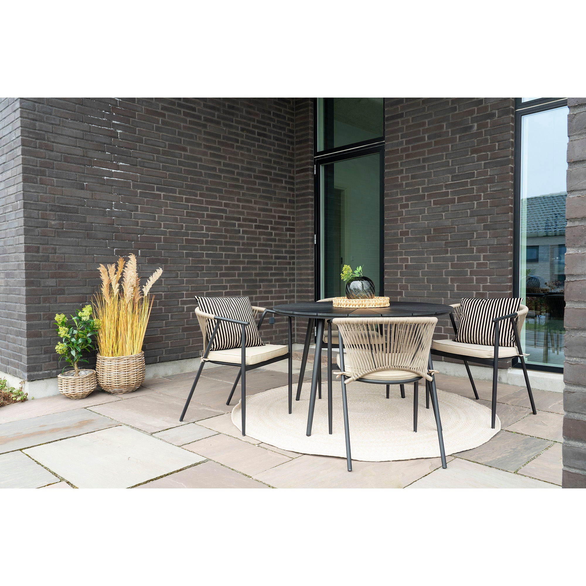 PULO Korgset i kubu-rattan, natur, 2-pack