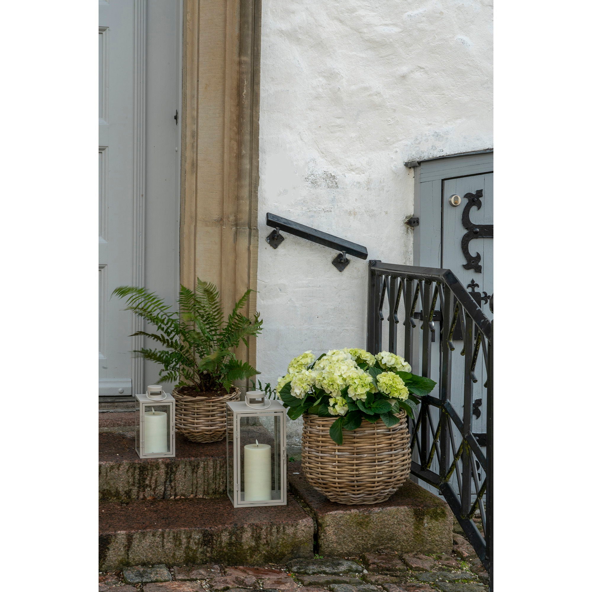 PULO Korgset i kubu-rattan, natur, 2-pack