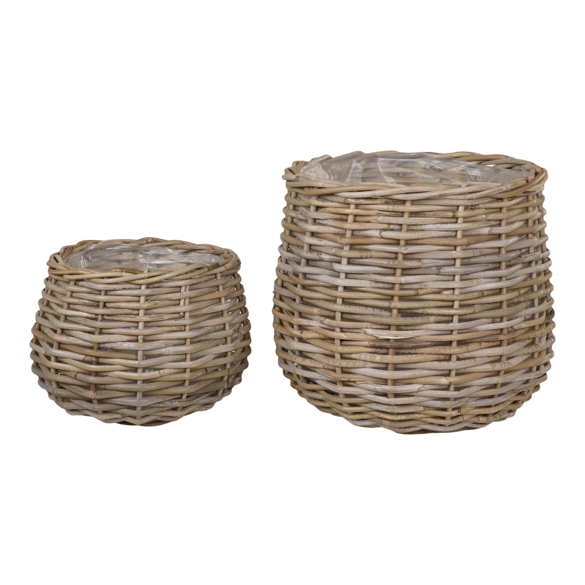 PULO Korgset i kubu-rattan, natur, 2-pack