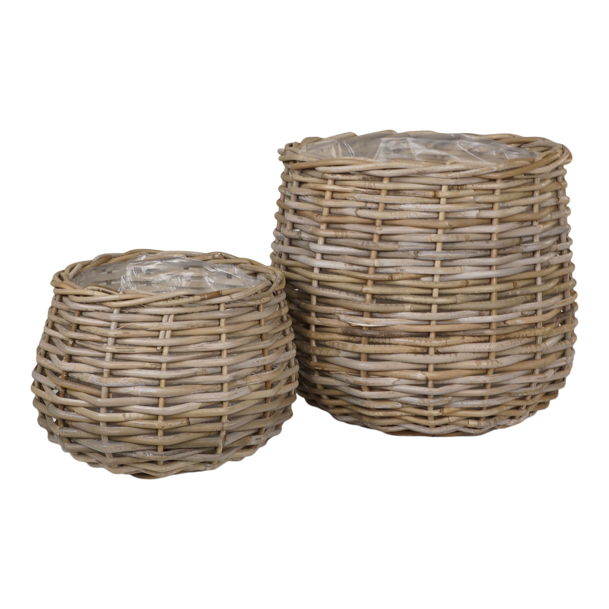 PULO Korgset i kubu-rattan, natur, 2-pack