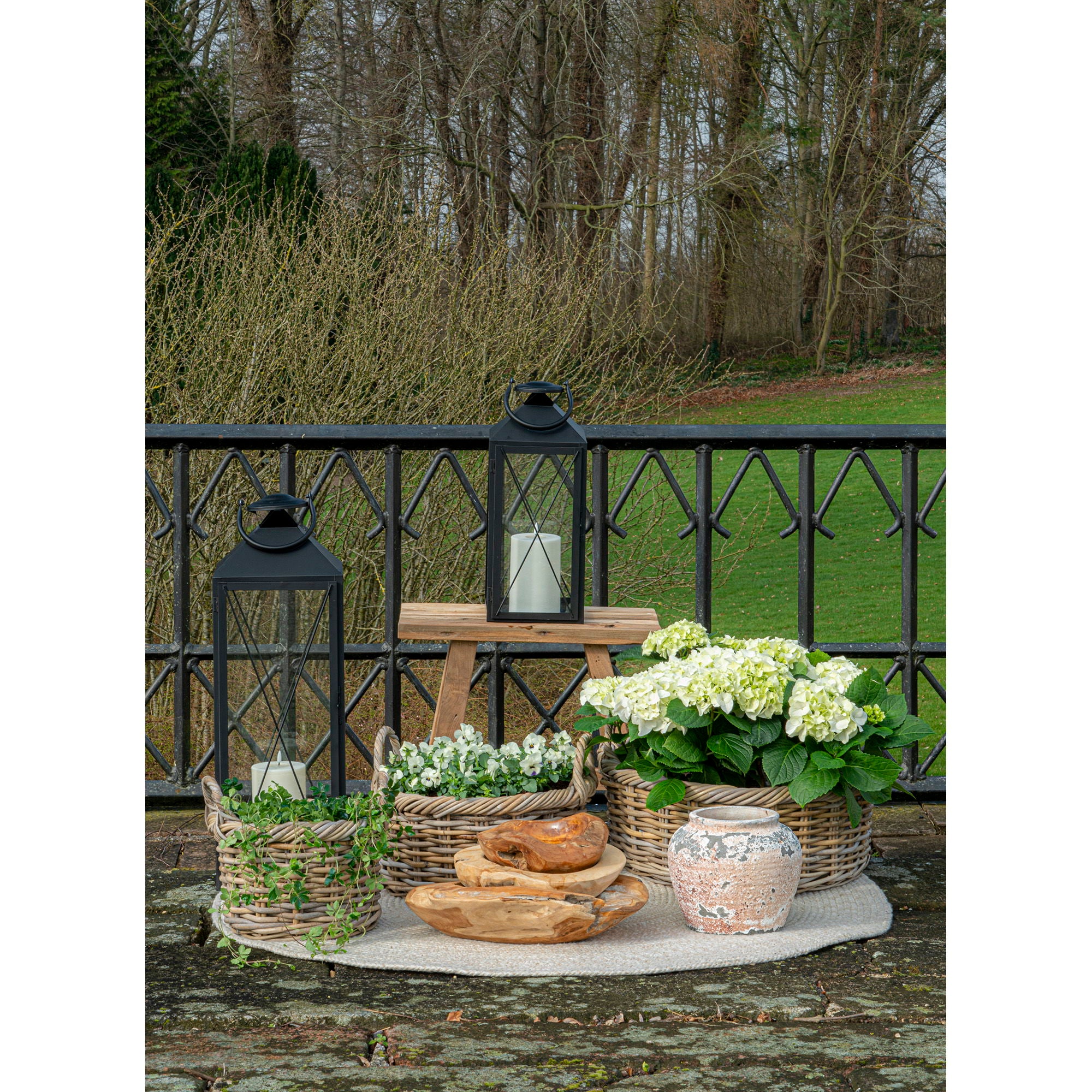 Kuta-korgar, kubu-rattan natur (3-pack)