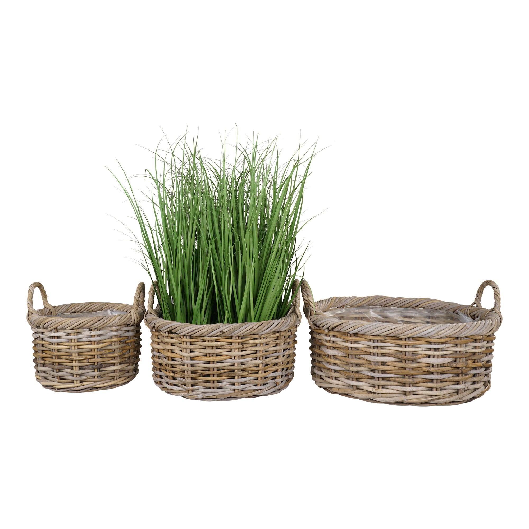 Kuta-korgar, kubu-rattan natur (3-pack)