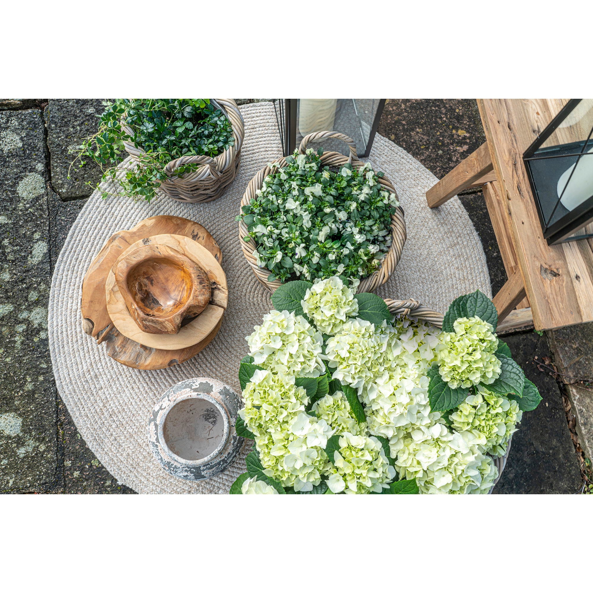 Kuta-korgar, kubu-rattan natur (3-pack)