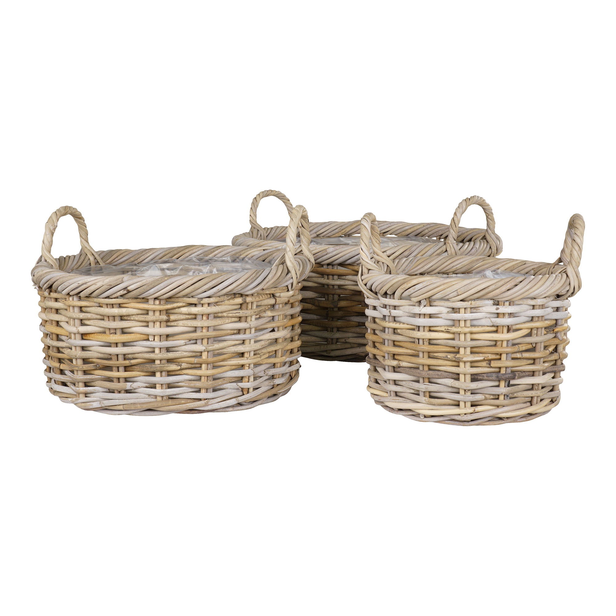 Kuta-korgar, kubu-rattan natur (3-pack)