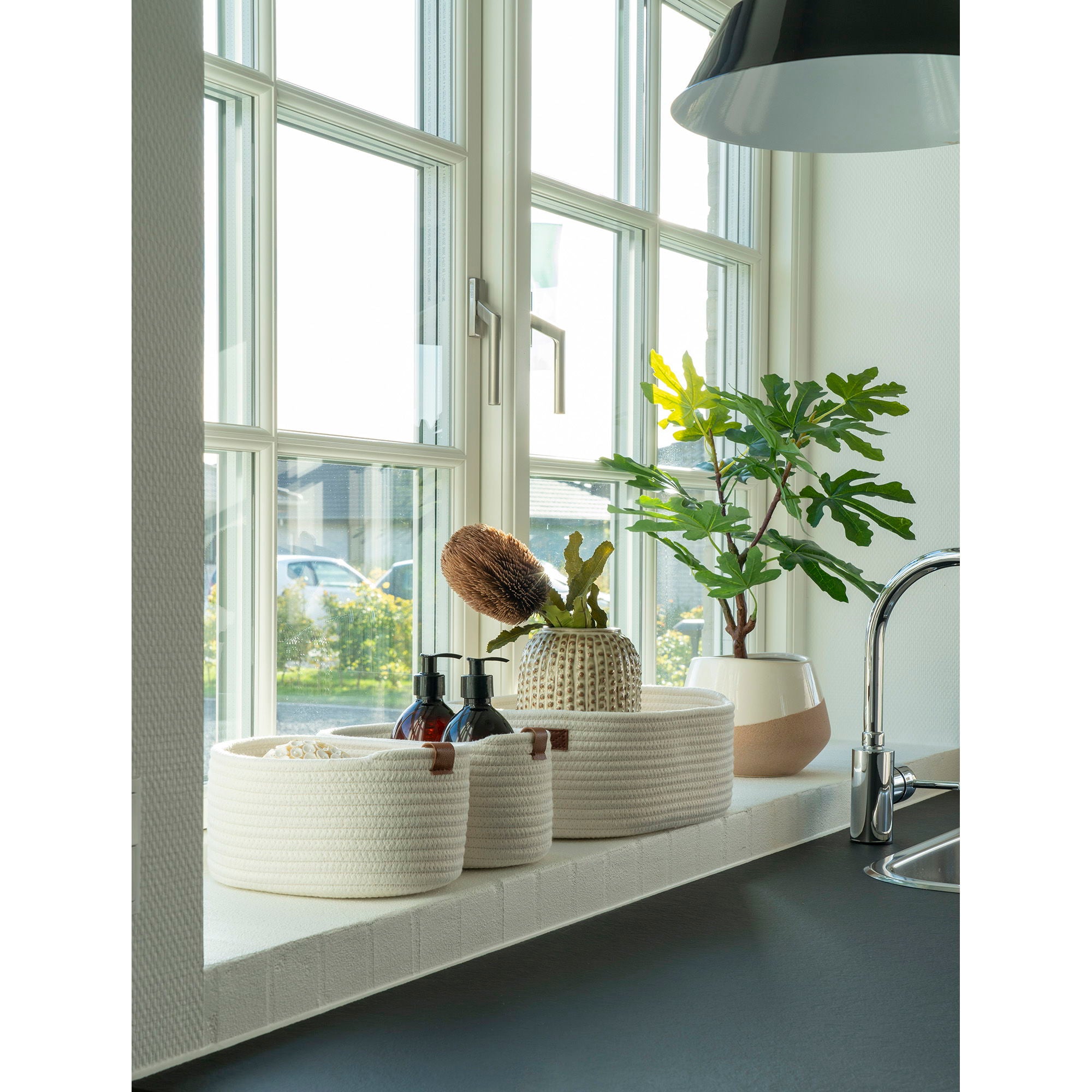 JARANA korgar, vit, set om 3