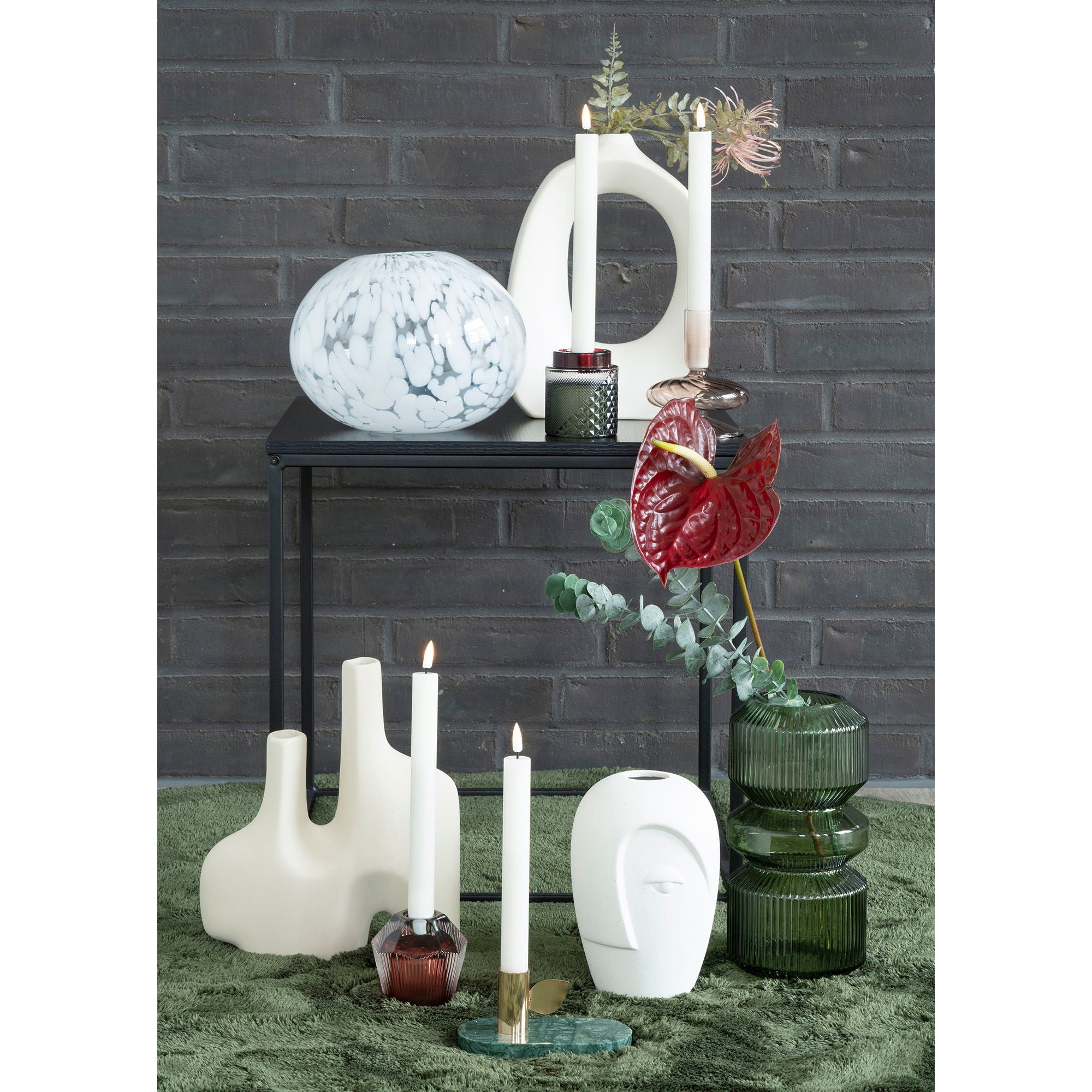 VAS, glas, grön Ø12x25 cm