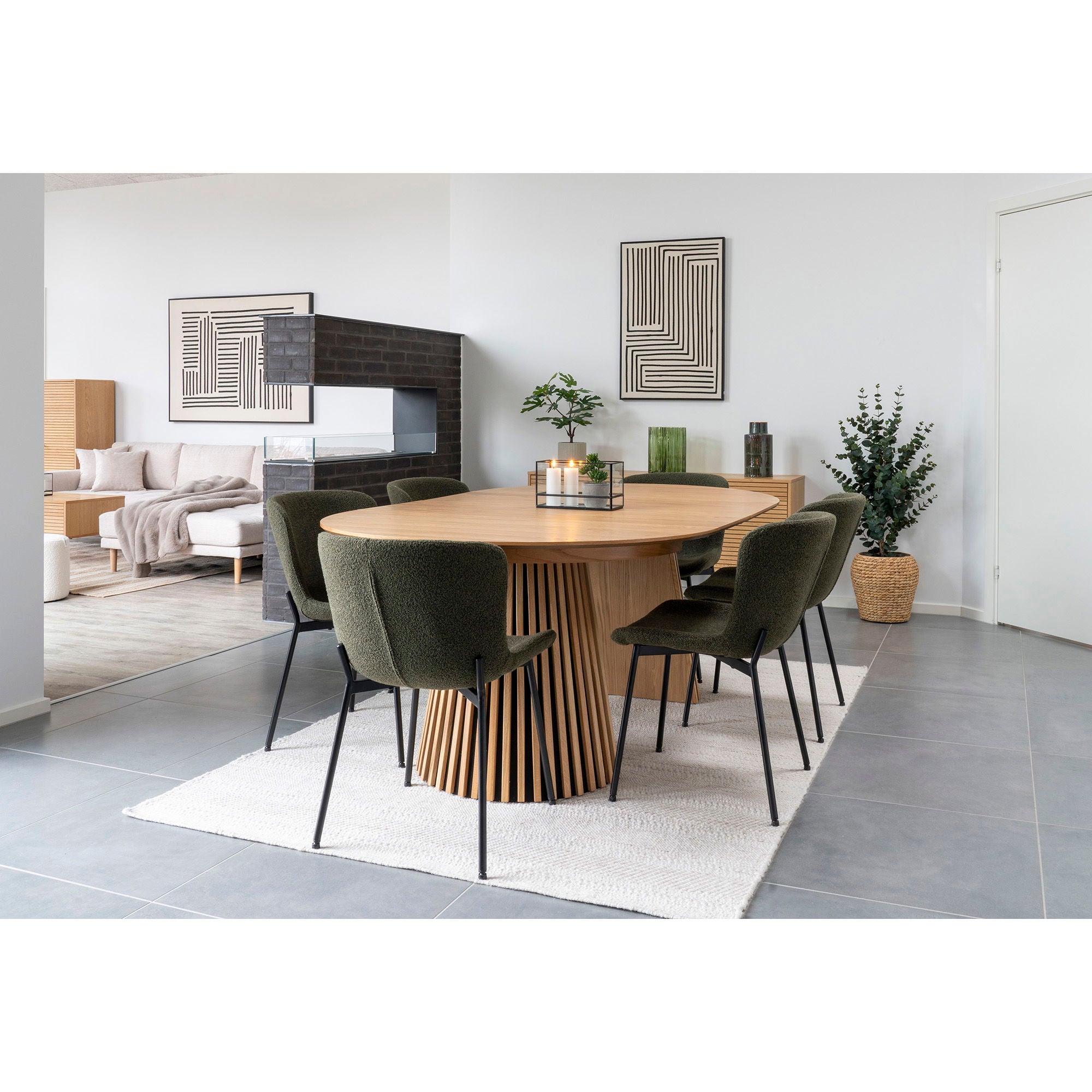 Vas, keramik, grön/brun