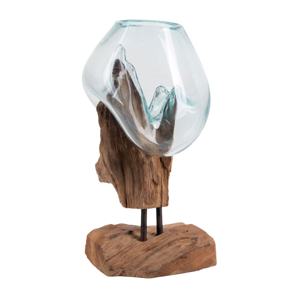 SAN MARINO Waterdrop, teak/glass
