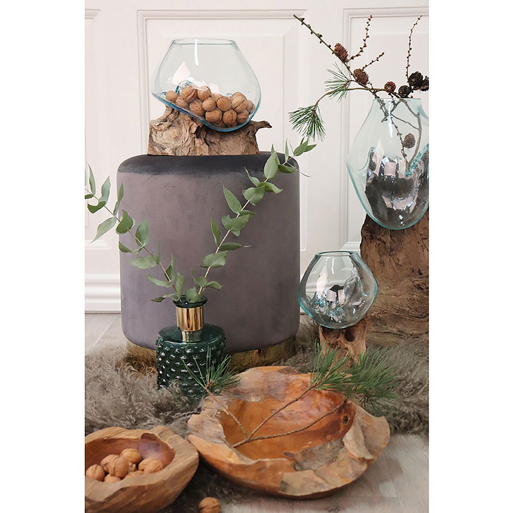 SAN MARINO Waterdrop, teak/glas natur