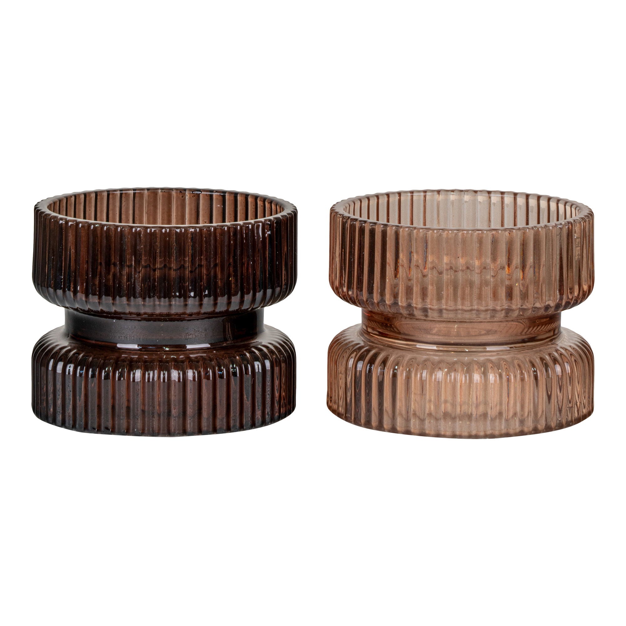 CANDLE HOLDER, glas, bärnsten, 2-pack