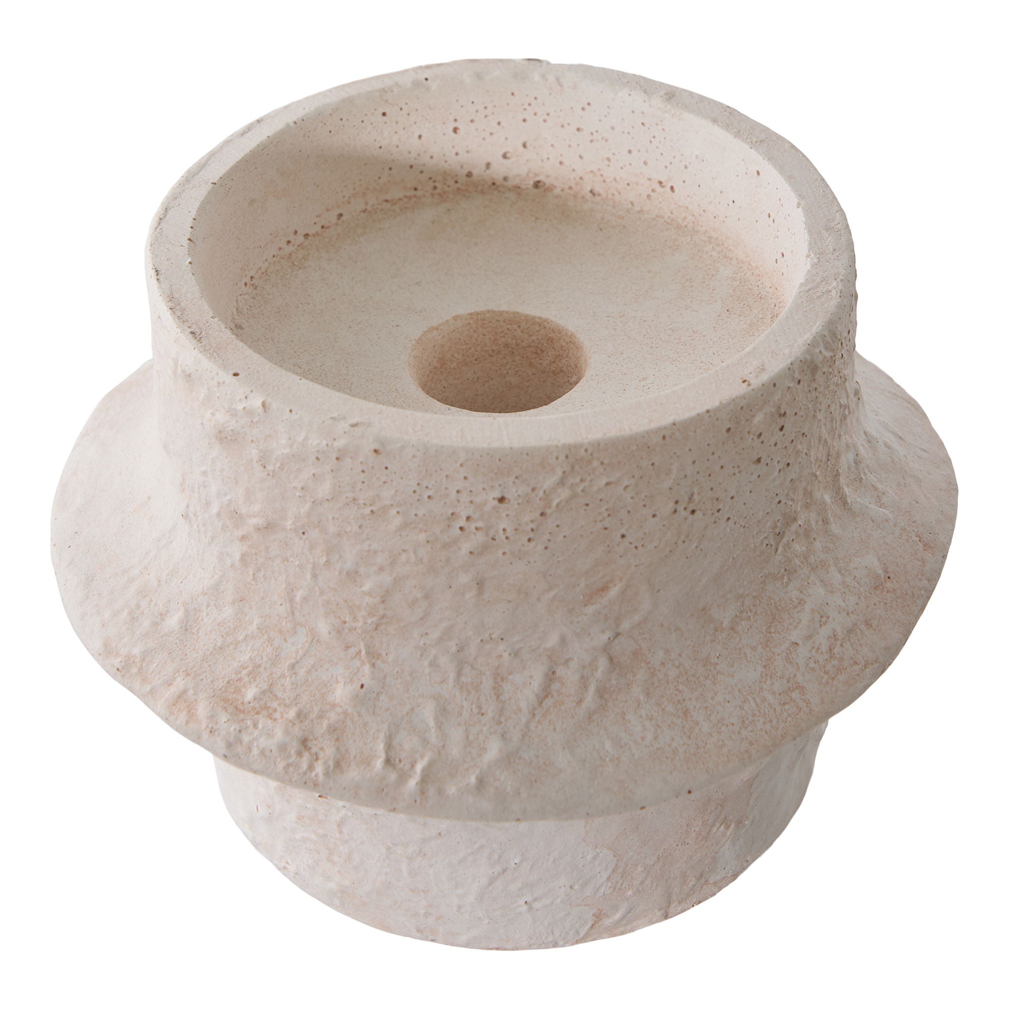 Ljusstake, vit cement, 2-pack