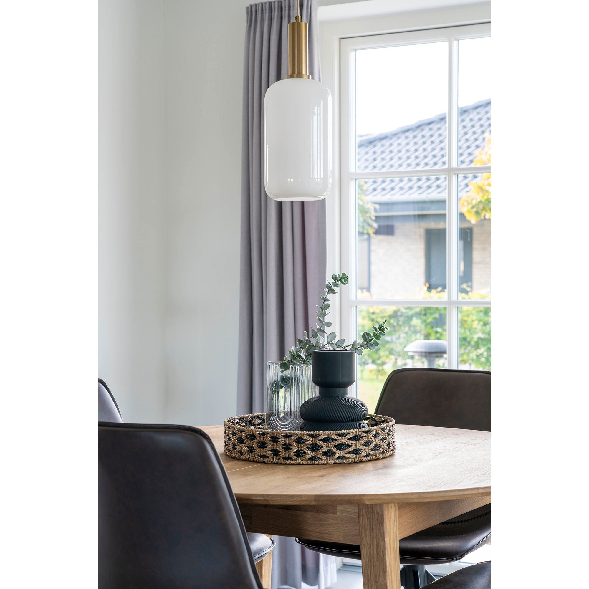 NERJA Bricka, natur/svart