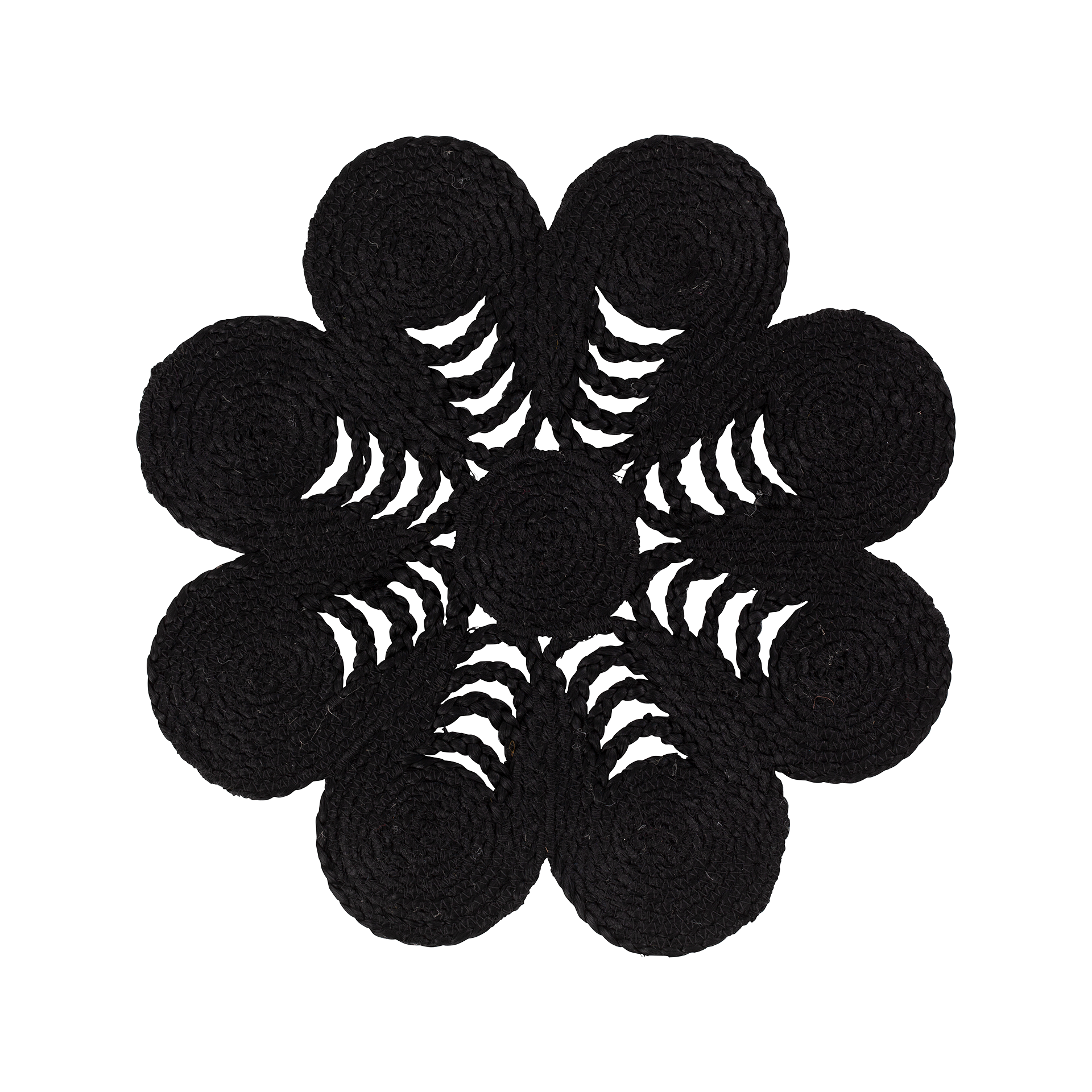 Placemat Elin Anemone Black D40cm, Dixie, bordstabletter
