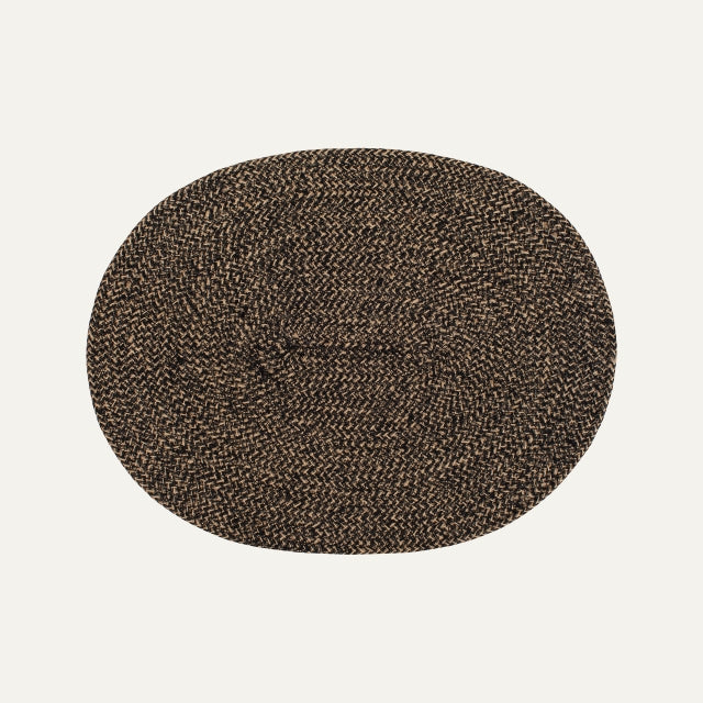 Placemat Ella Black/natural Oval, Dixie, bordstabletter