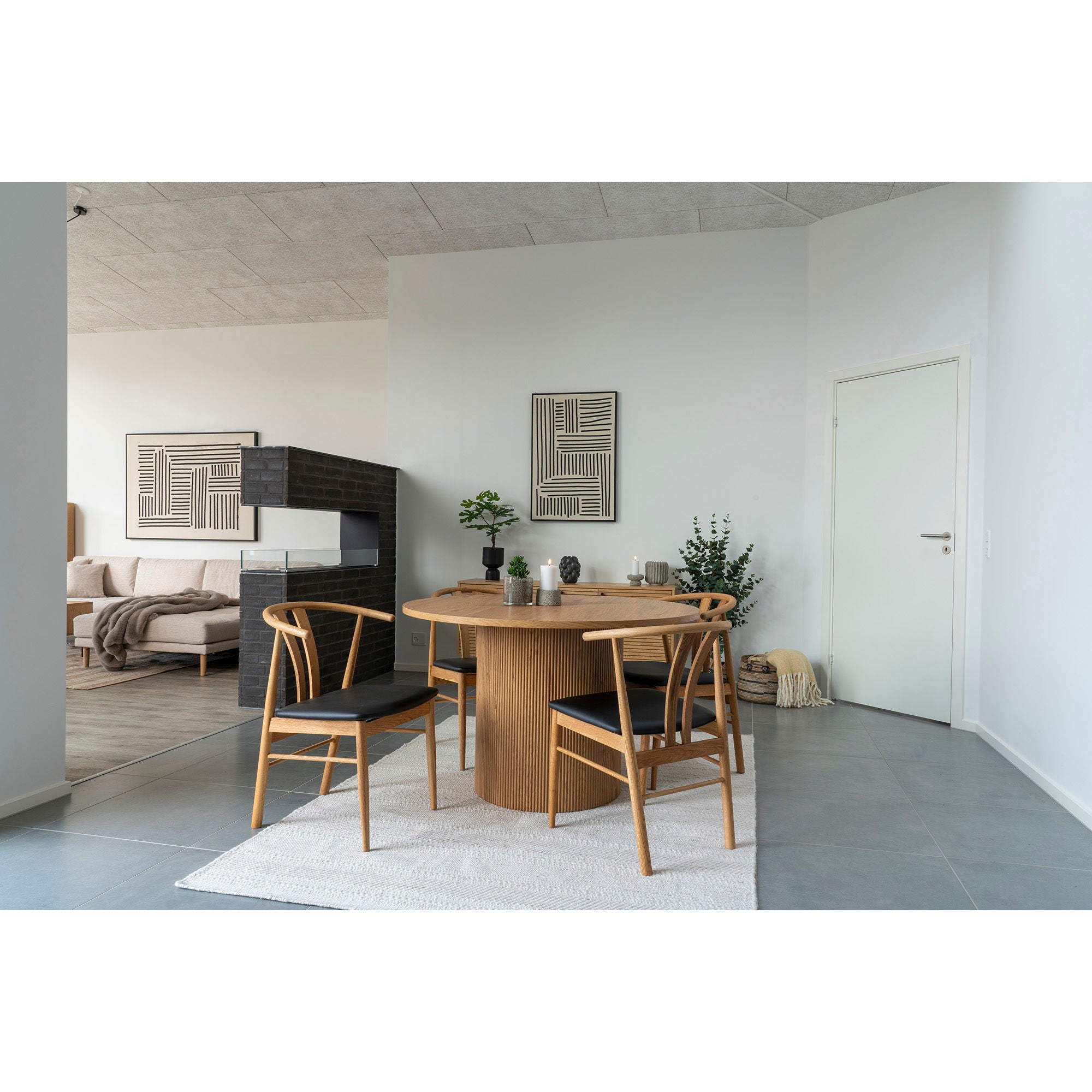 Lipari Canvastryck, svart/beige