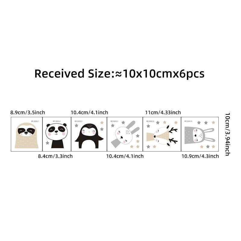 Boho Cute Cartoon Animal Wall Stickers, Flora Grossist, Barnrum