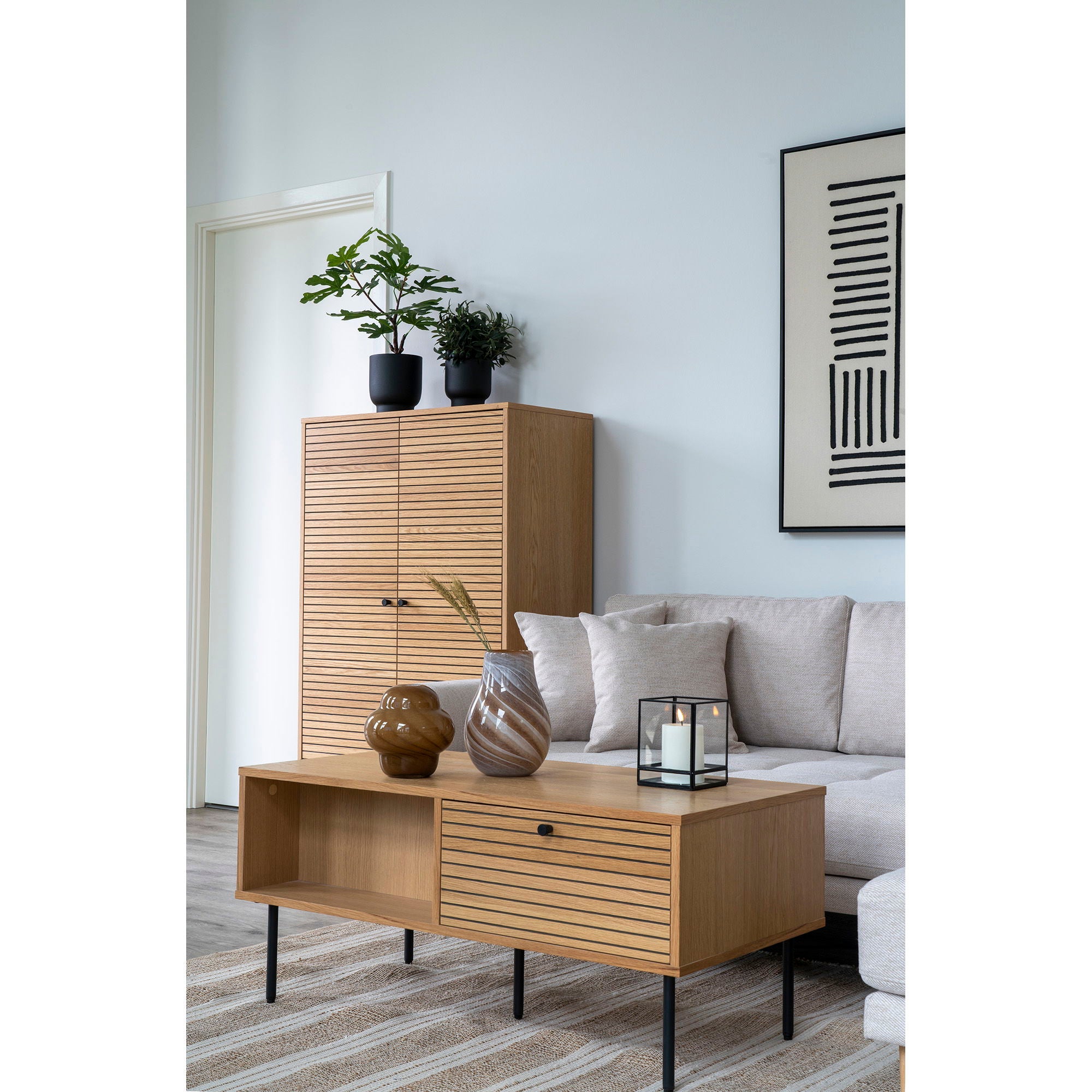 HURRICANE Ljushållare, metall/glas, svart