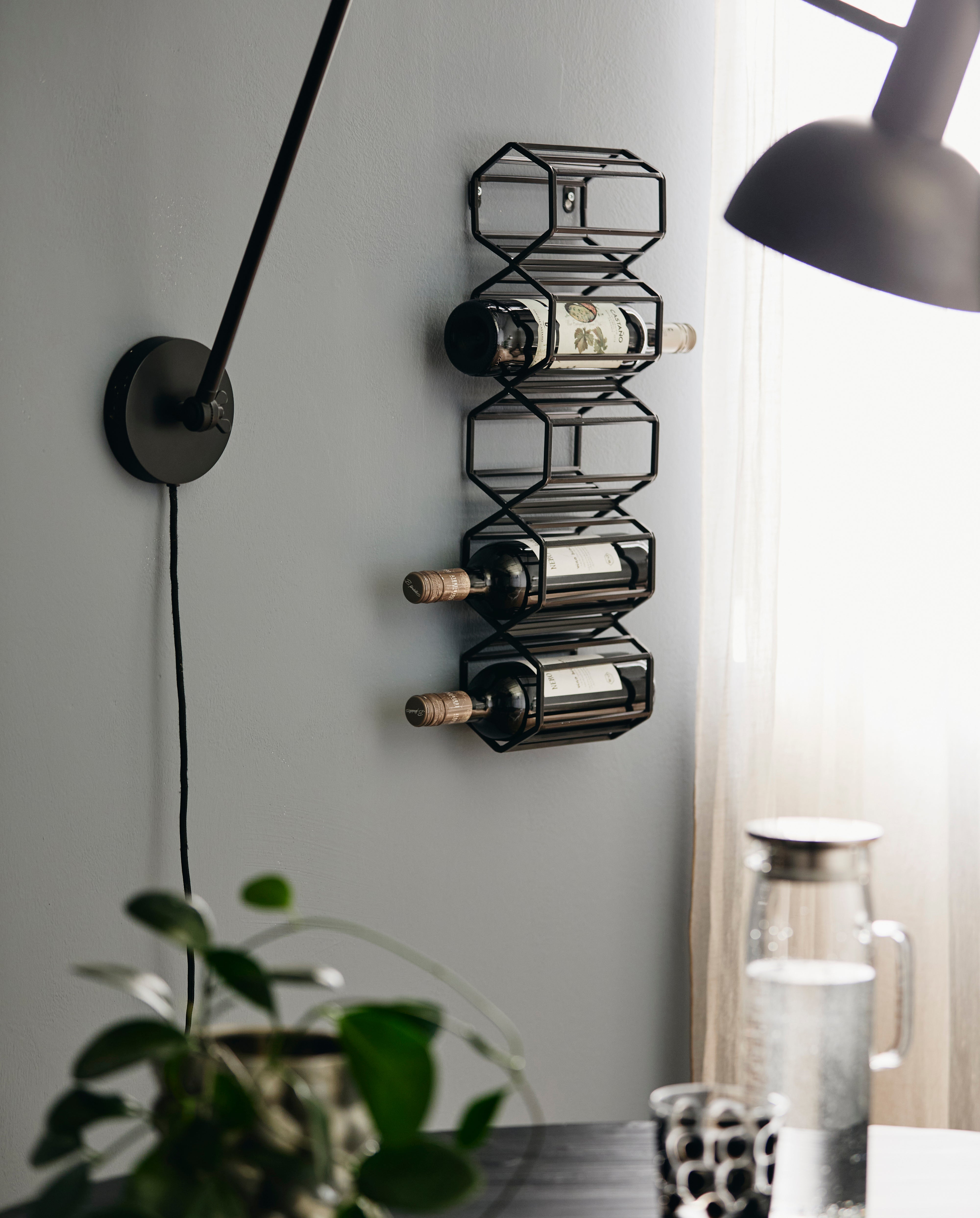 Wine Rack, Black, Nordal, förvaring