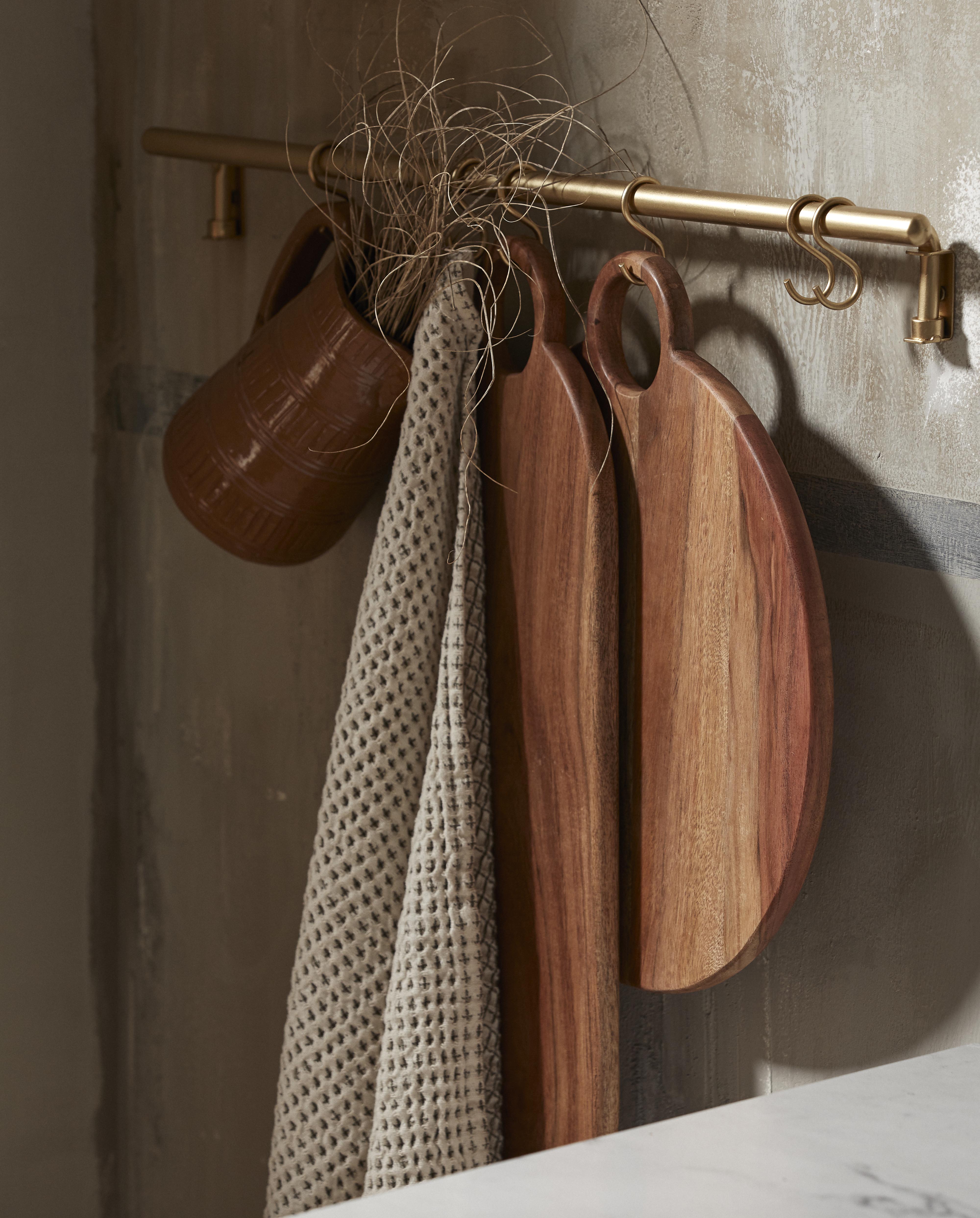 Malo Shelf, 6 Hooks - Brass Finish, Nordal, vägghyllor & väggskåp