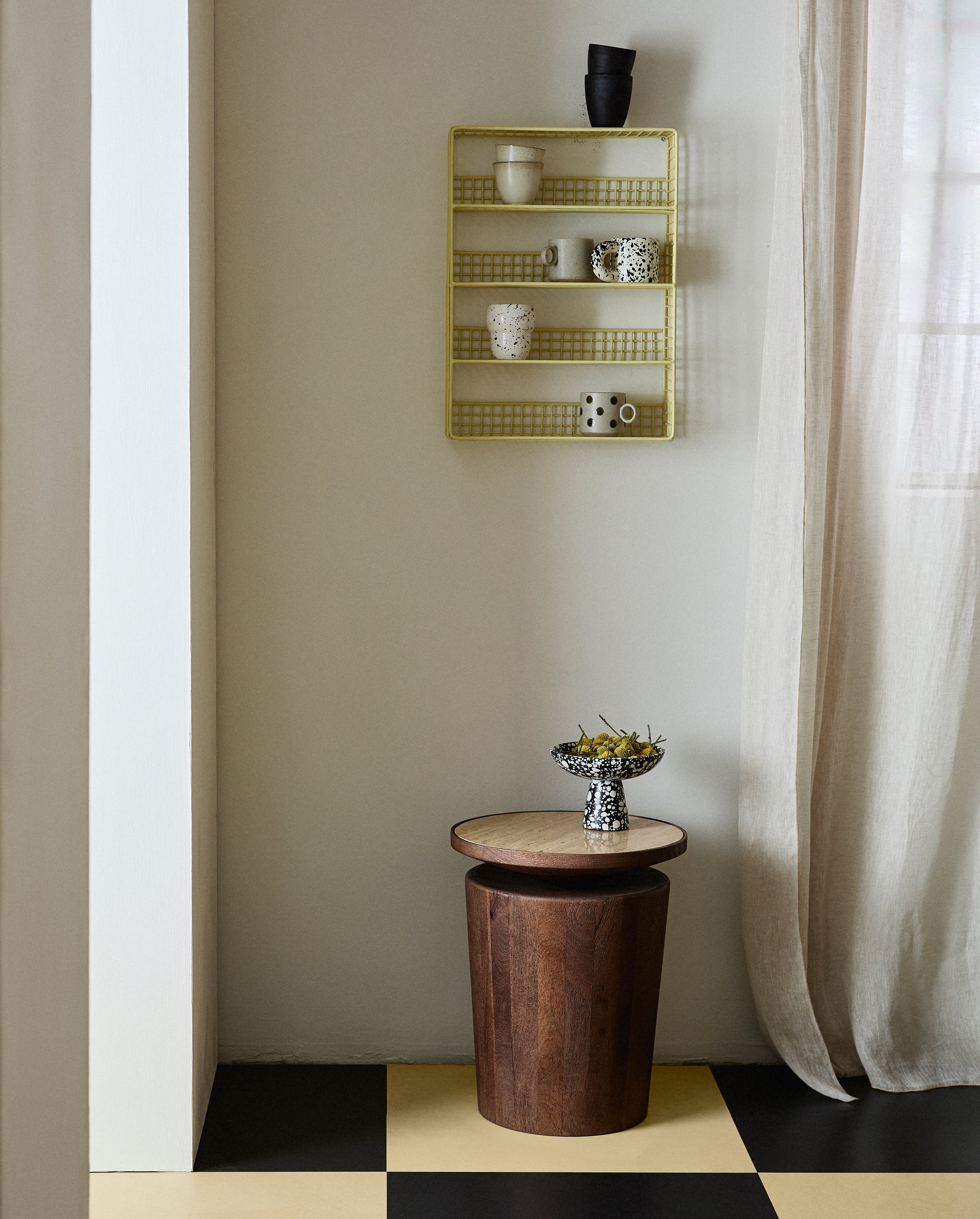 Kwando Side Table W. Travertine Top - Nature, Nordal, bord