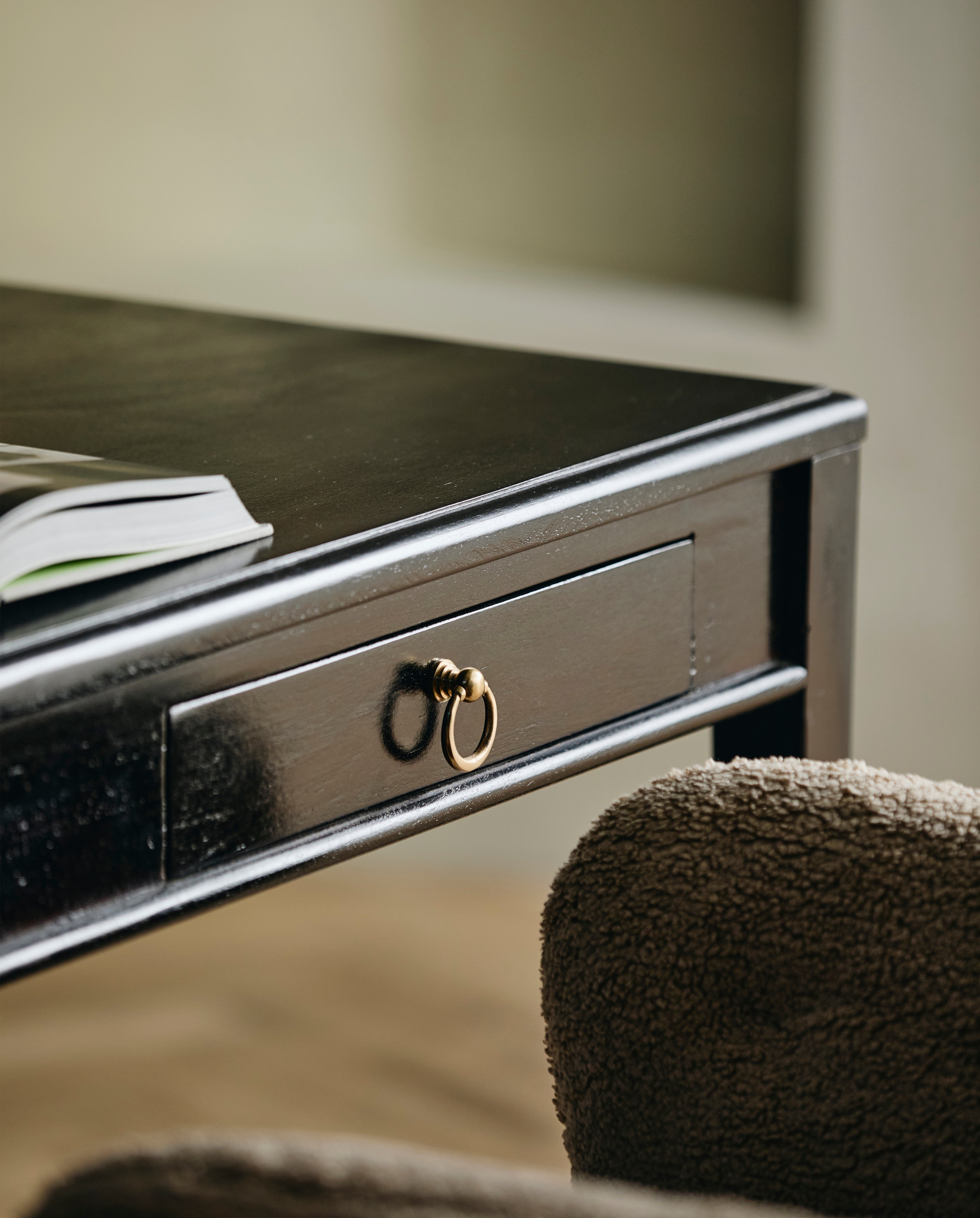 Ems Desk W/2 Drawers, S - Black, Nordal, bord