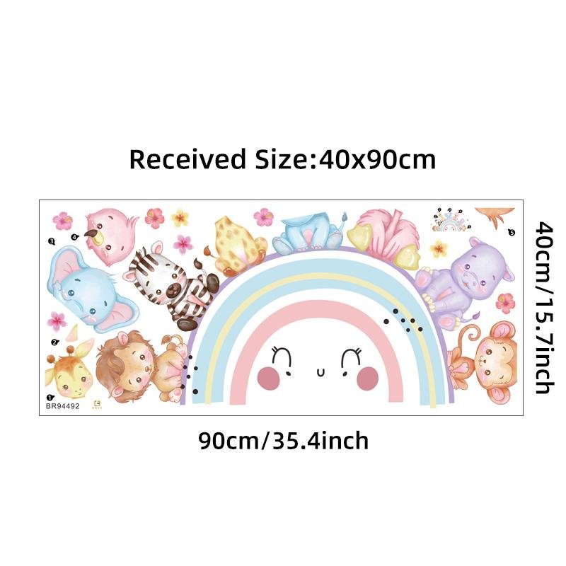 Cute Animals Wall Stickers Elephant Lion Kids Room, Flora Grossist, Barnrum