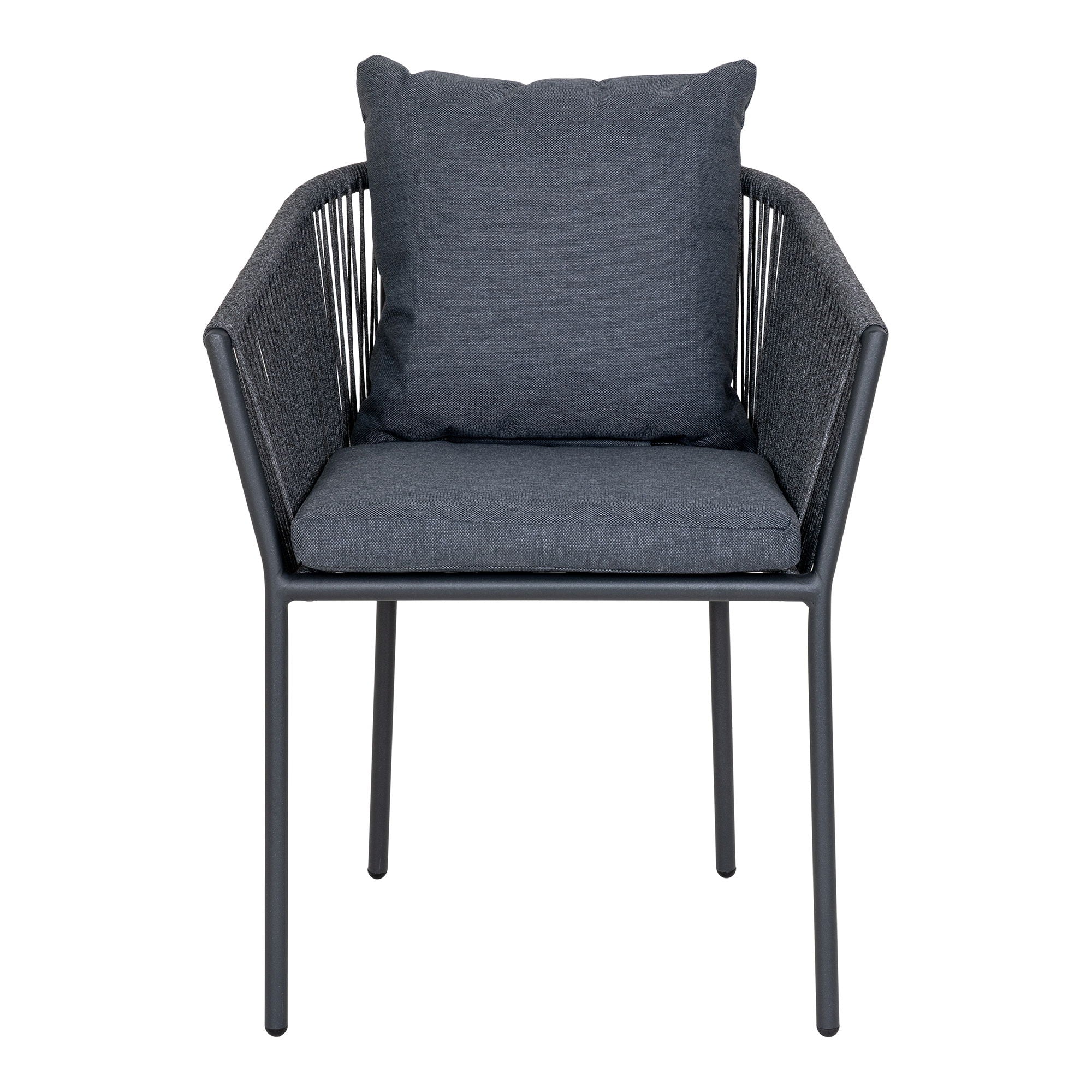 Salerno matstol, mörkgrå/svart