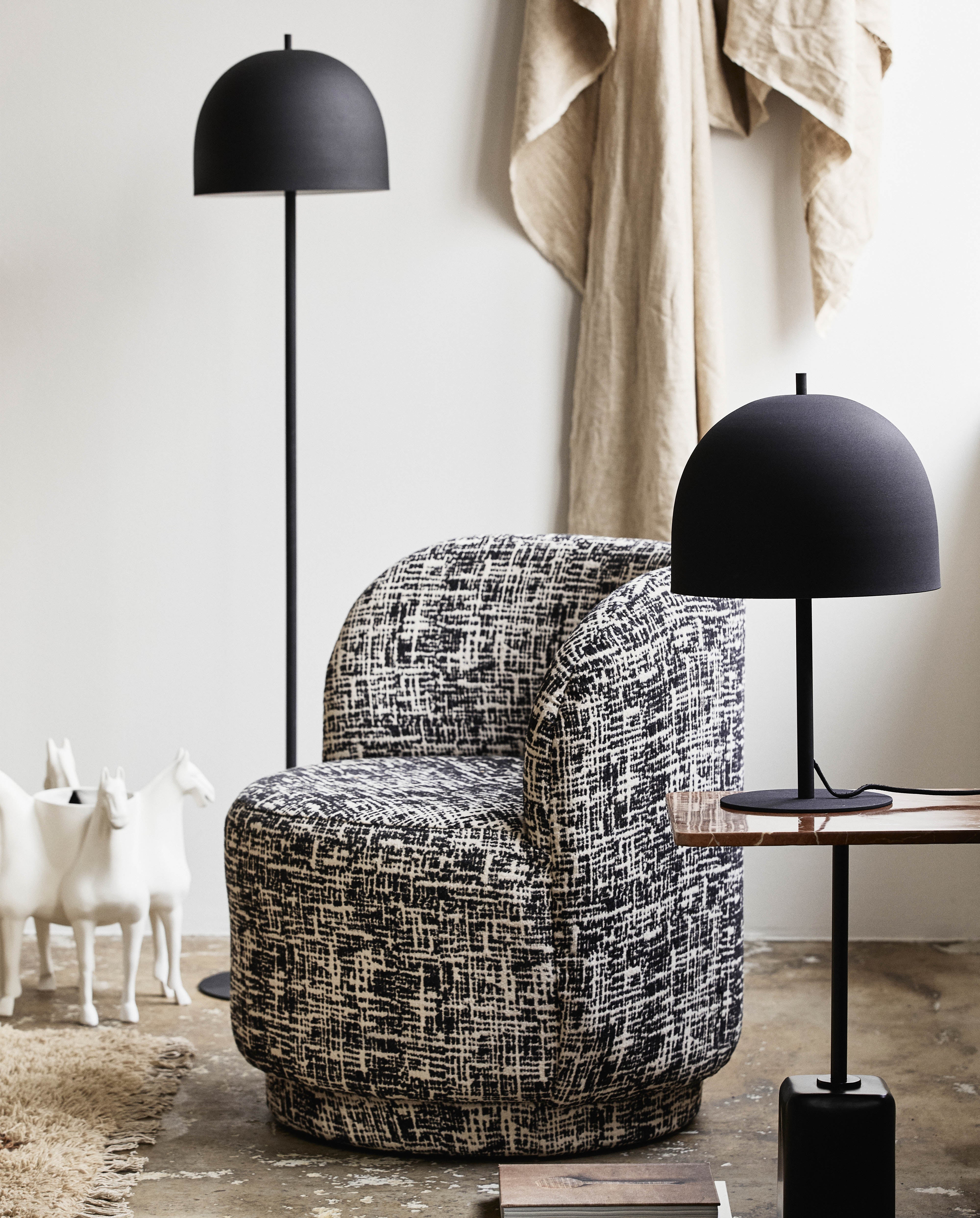 Bomu Lounge Chair - Black/white, Nordal, stolar