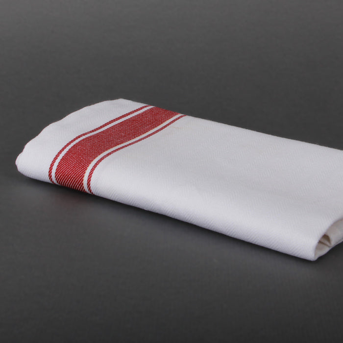 John Kökshandduk 50x70 Cm Vit med Röd Rand, Borganäs of Sweden, kökshandukar