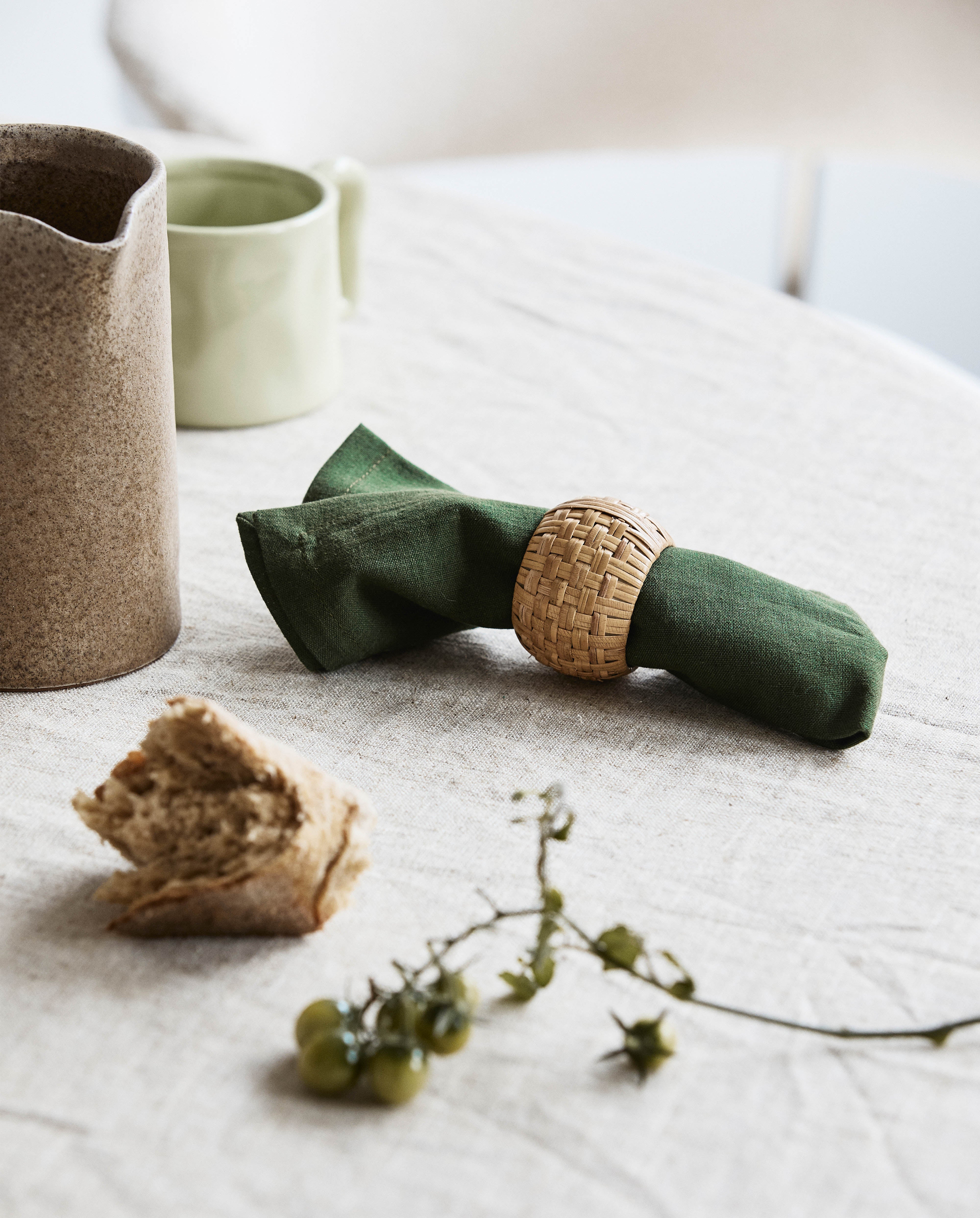 Napkin Ring, Weaved Cane, Natural, Nordal, köksredskap