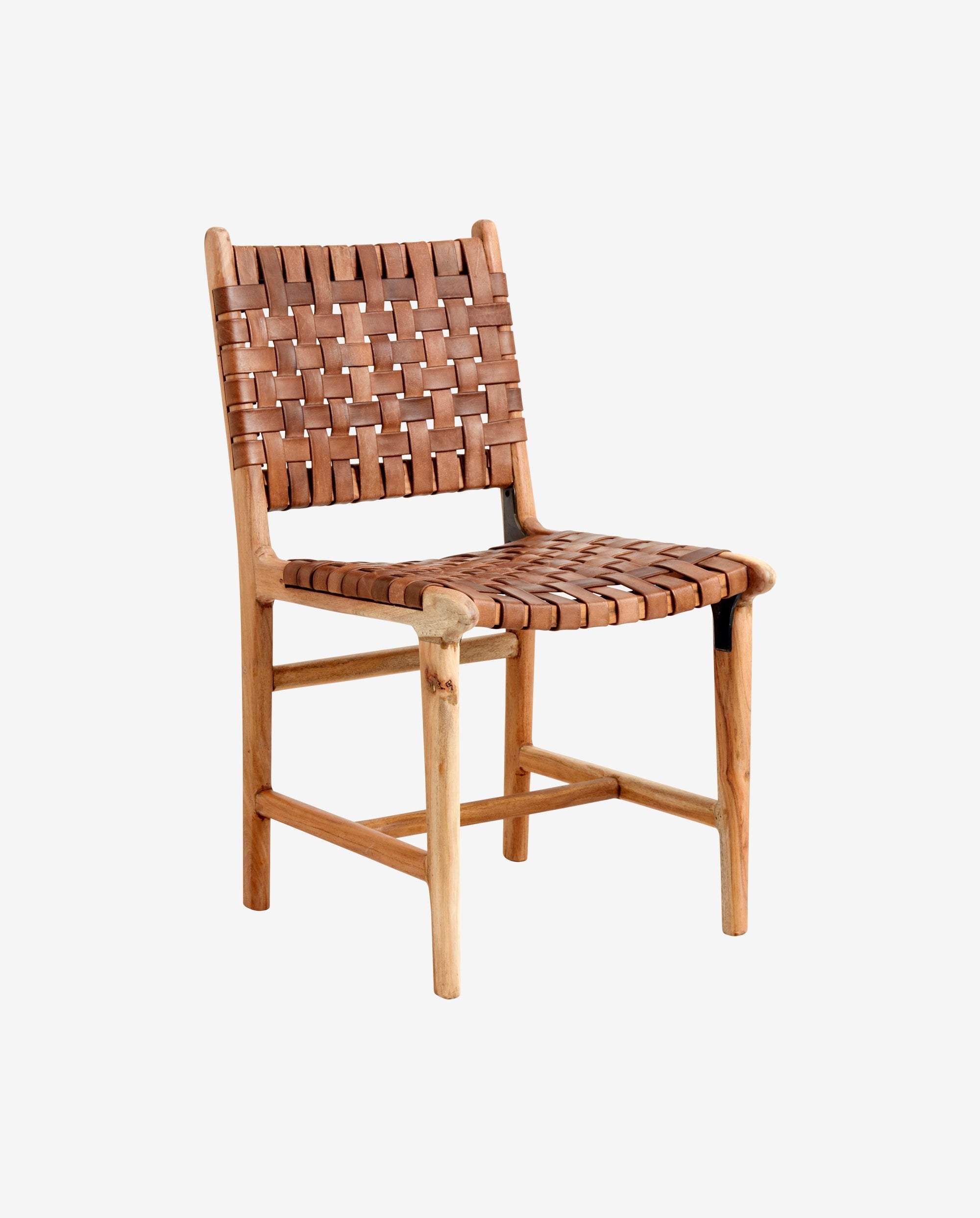 Aya Dinner Chair, Brown Leather/wood, Nordal, stolar