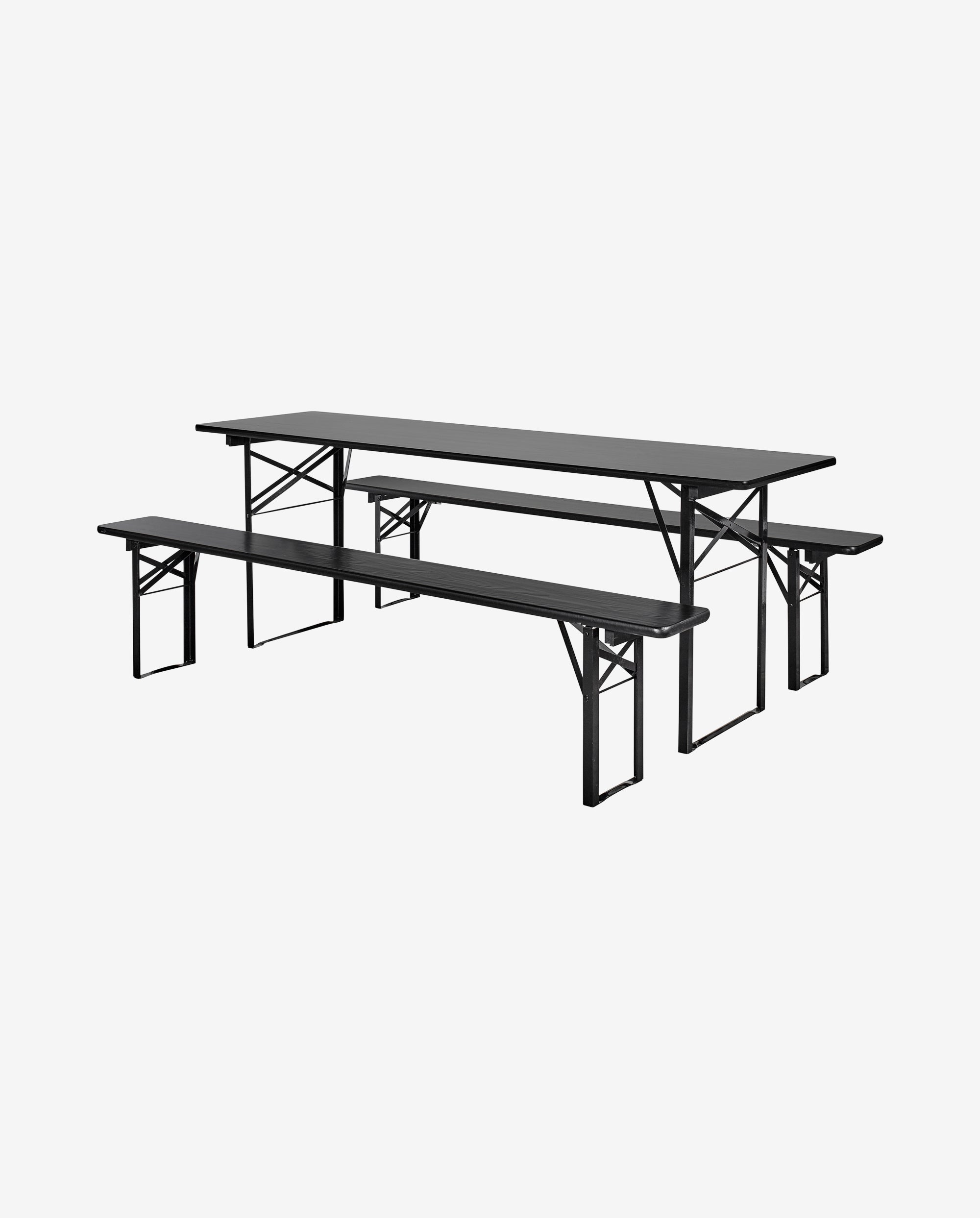 Table/bench Set - Black. S/3, L, Nordal, trädgårdsmöbler