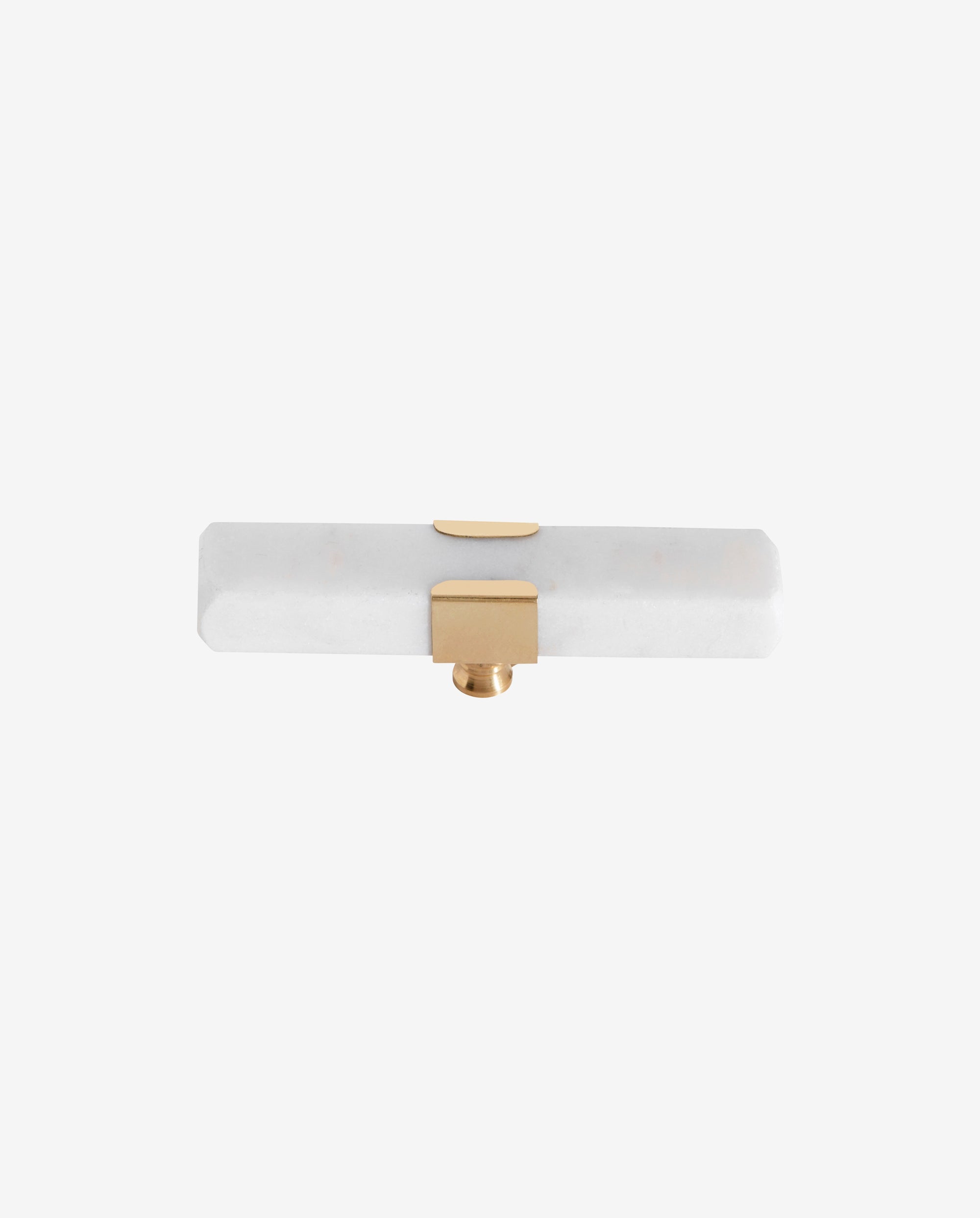 Knob/hook, White Marble Rectangle, Brass, Nordal, hängare & krokar