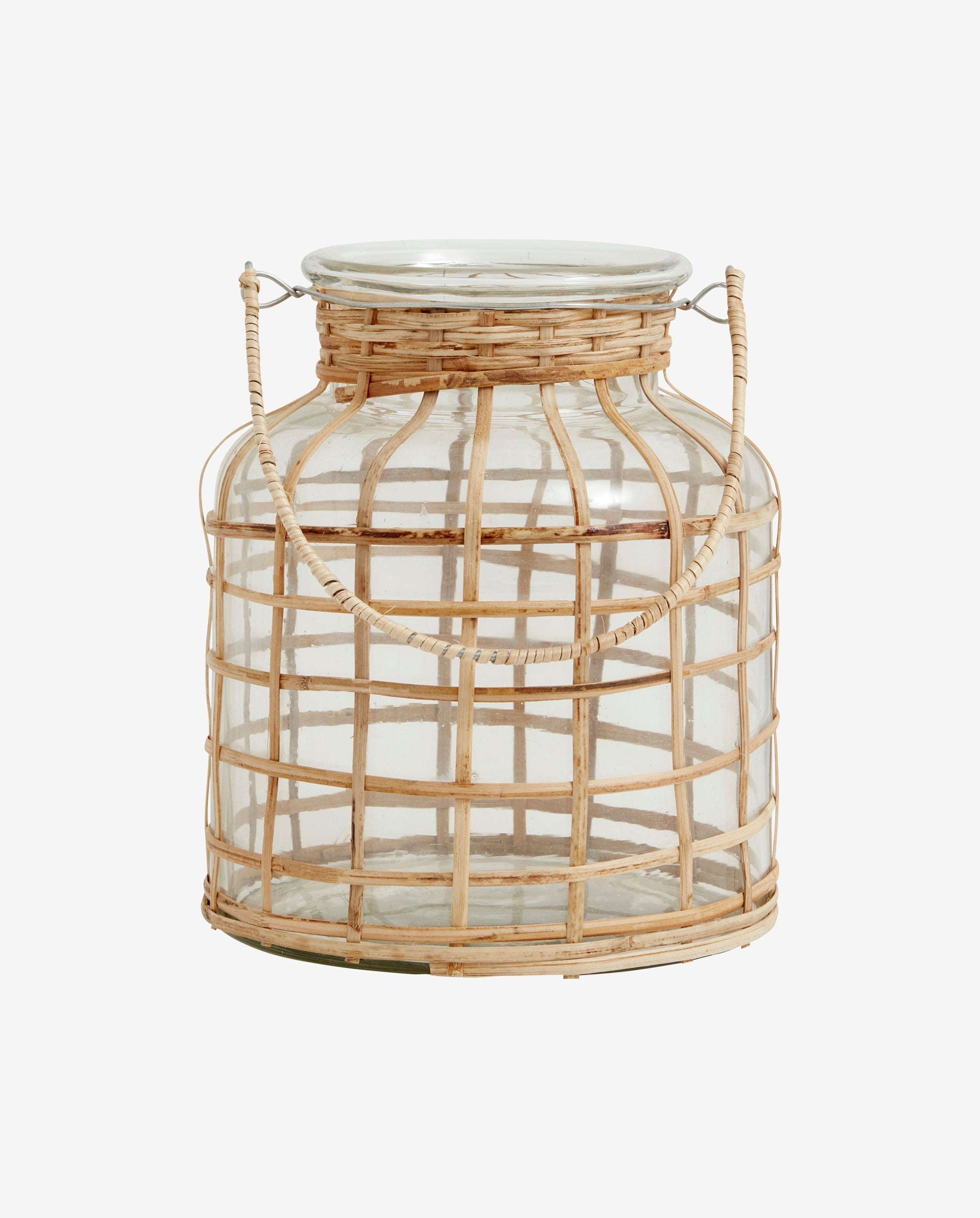 Bamboo Candle Holder, Glass, Medium, Nordal, ljus & ljuslyktor