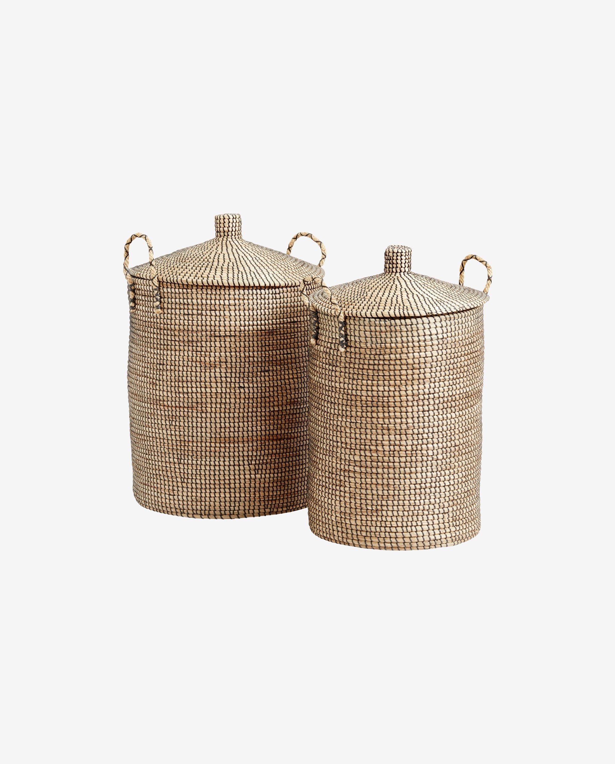 Laudy Laundry Basket, S/2 - Nature/black, Nordal, förvaring