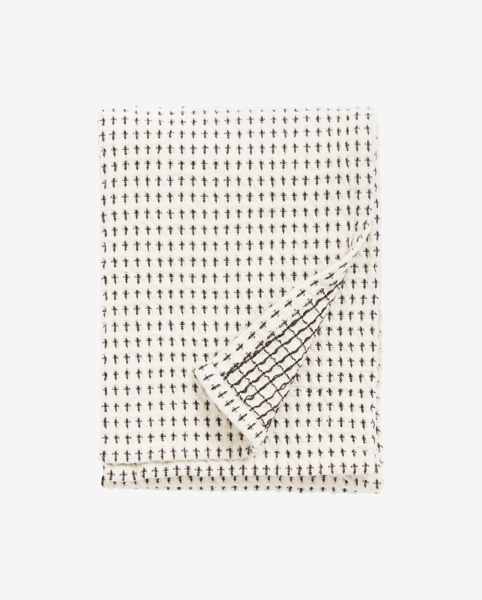 Tea Towel, Waffle, Off White W/black, Nordal, sovrums textilier