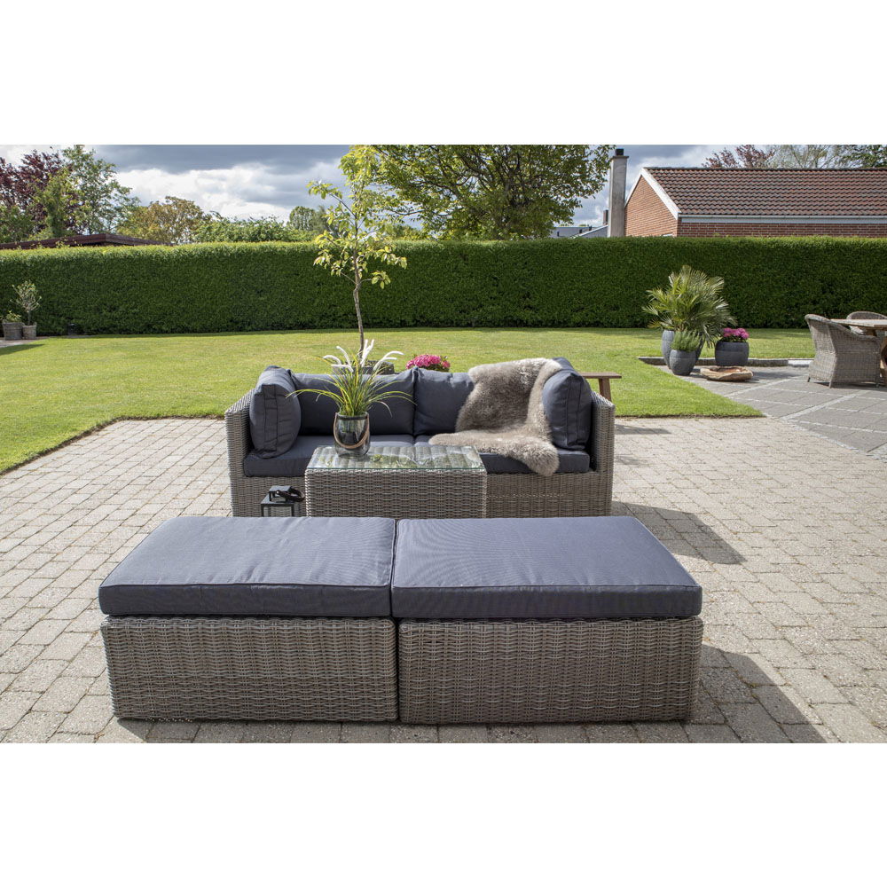 Rossi Loungeset, kubugrå polyrattan